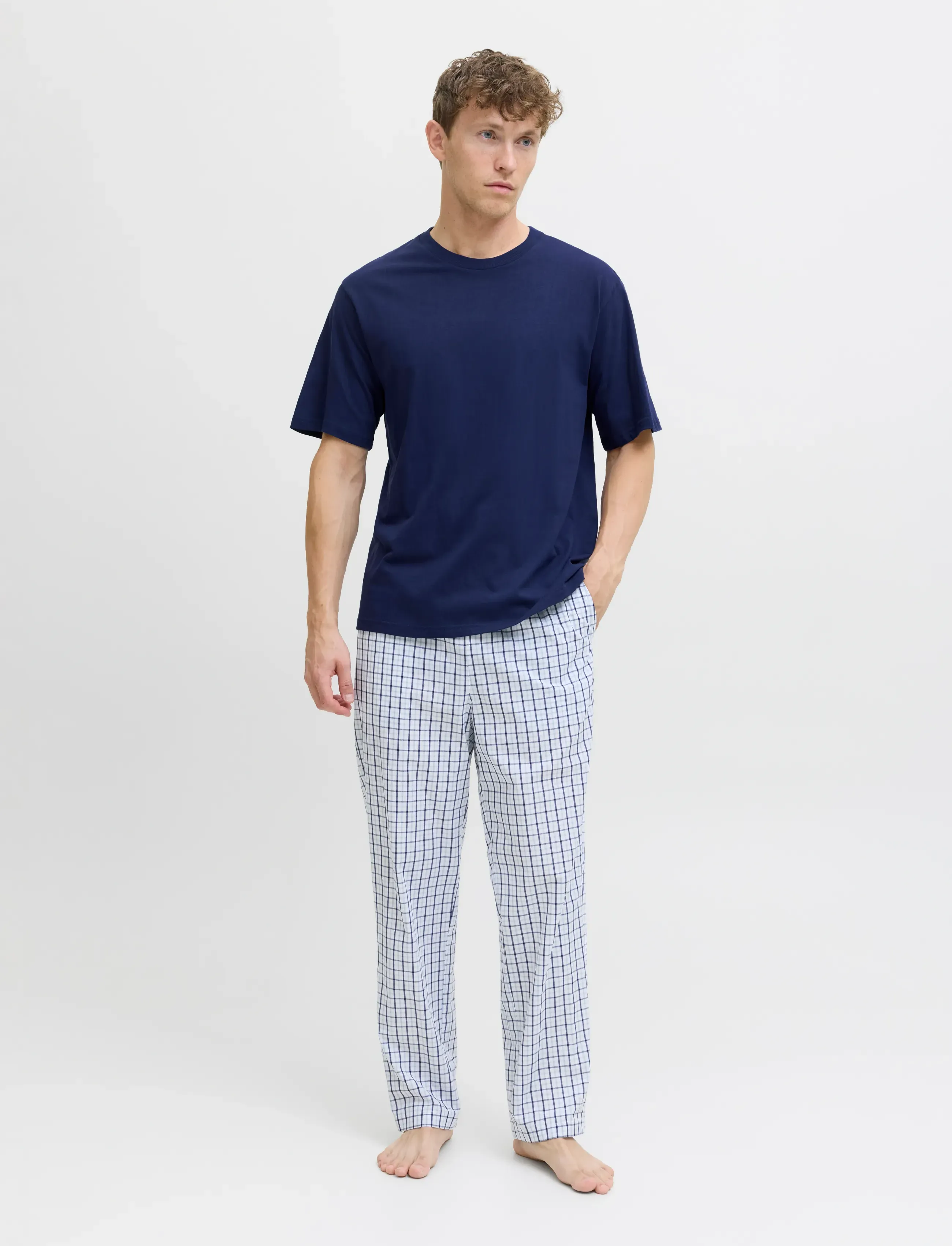 Jack & Jones Jacflorence Ss Tee And Pants Set W, S, Night Loungewear, Marineblau - Pyjamas (set), Männerswear
