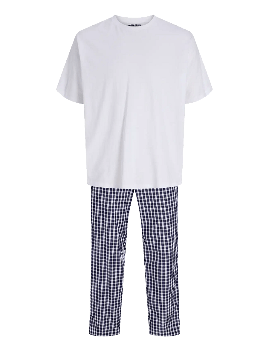 Jack & Jones - JACFLORENCE SS TEE AND PANTS SET W - pidžaamakomplektid - white - 0