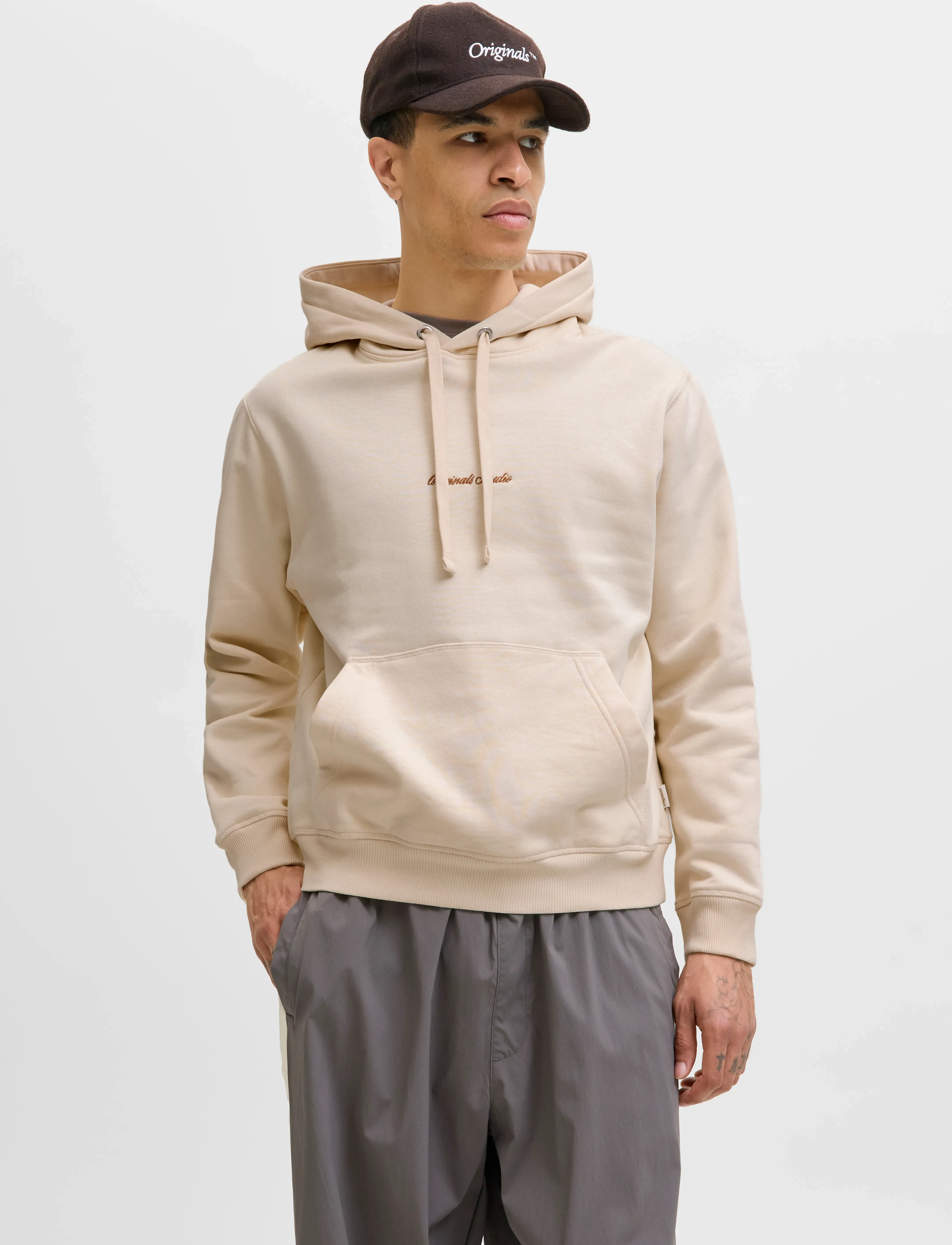 Jack & Jones JORNORREBRO EMB SWEAT HOOD NOOS - Kapuzenpullover - ANTIQUE WHITE / cream