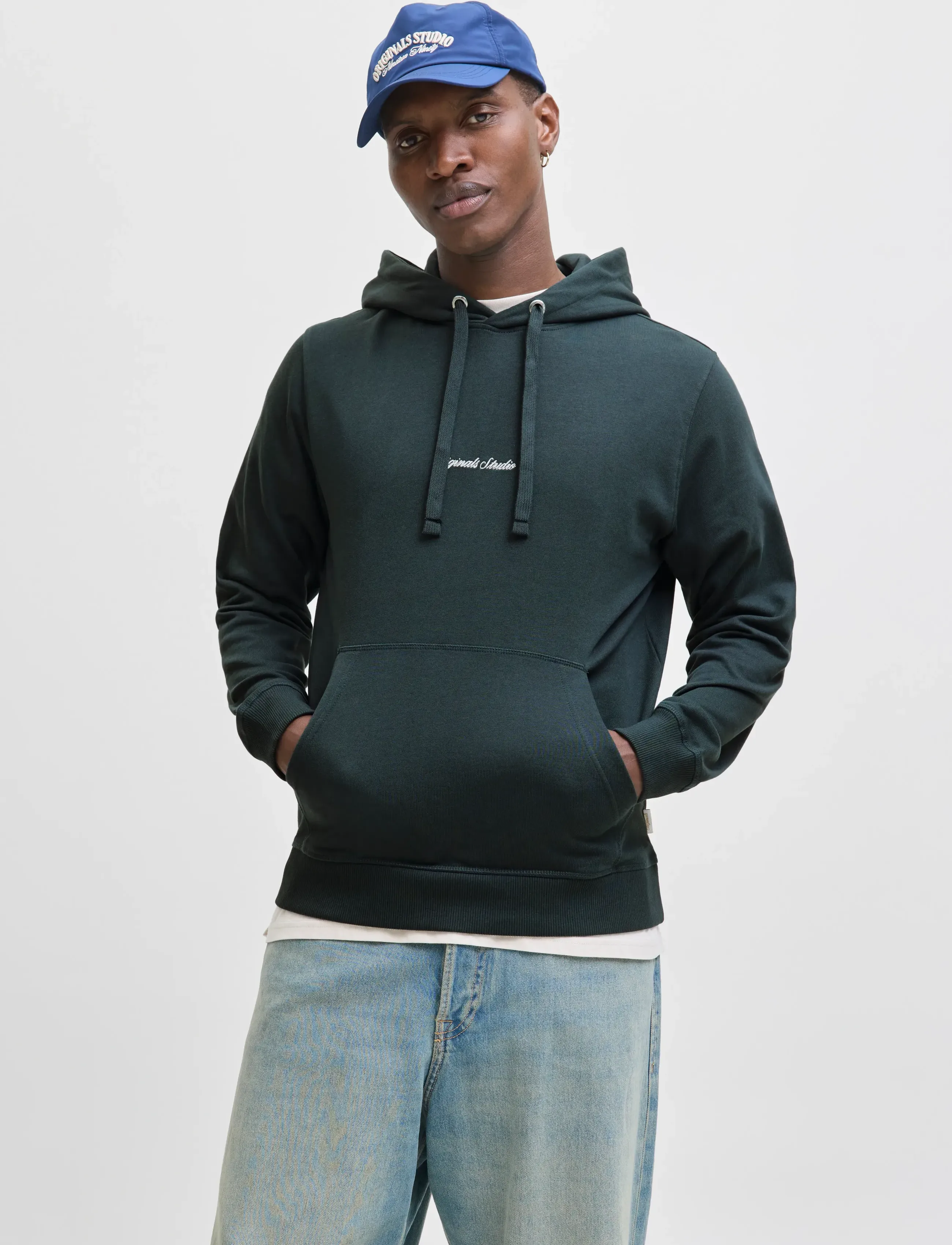Jack & Jones JORNORREBRO EMB SWEAT HOOD NOOS - Kapuzenpullover - FOREST RIVER / khaki/green