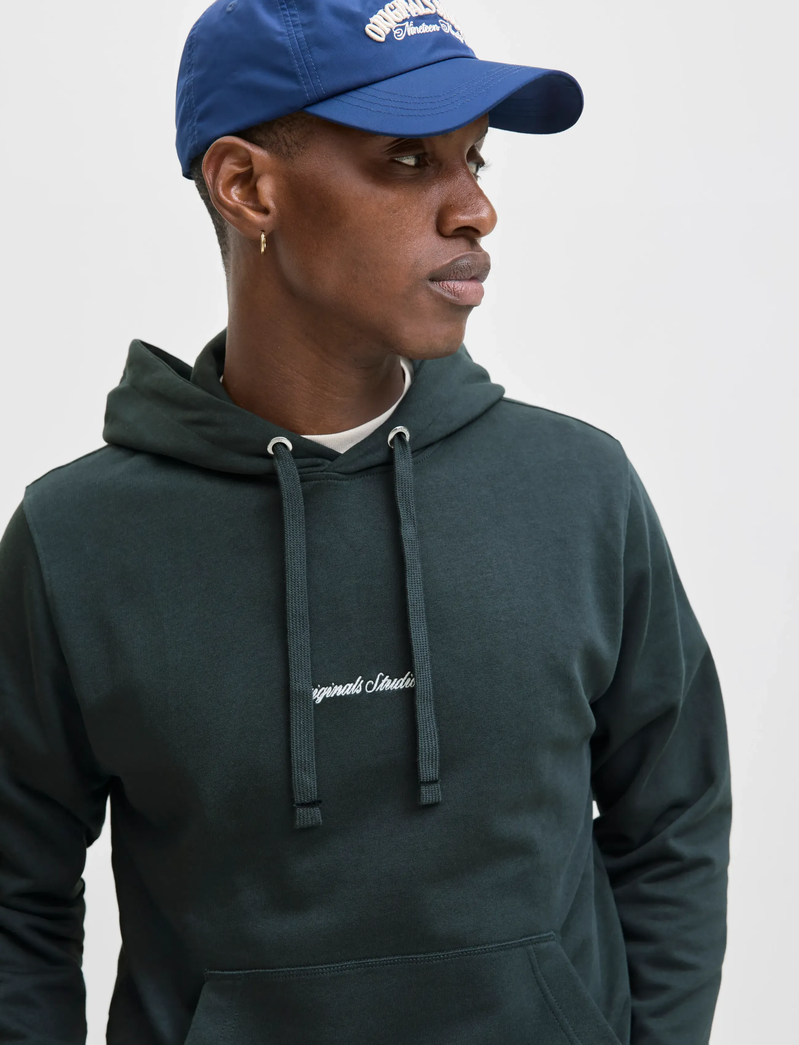 Jack & Jones - JORNORREBRO EMB SWEAT HOOD NOOS - hættetrøjer - forest river - 3