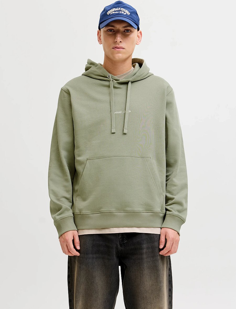 Jack & Jones - JORNORREBRO EMB SWEAT HOOD NOOS - kapuutsiga dressipluusid - seagrass - 0