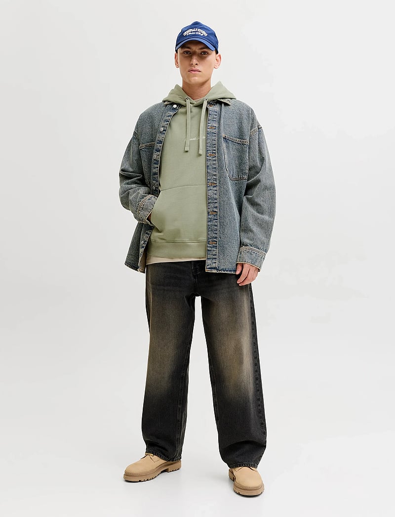 Jack & Jones - JORNORREBRO EMB SWEAT HOOD NOOS - kapuutsiga dressipluusid - seagrass - 3