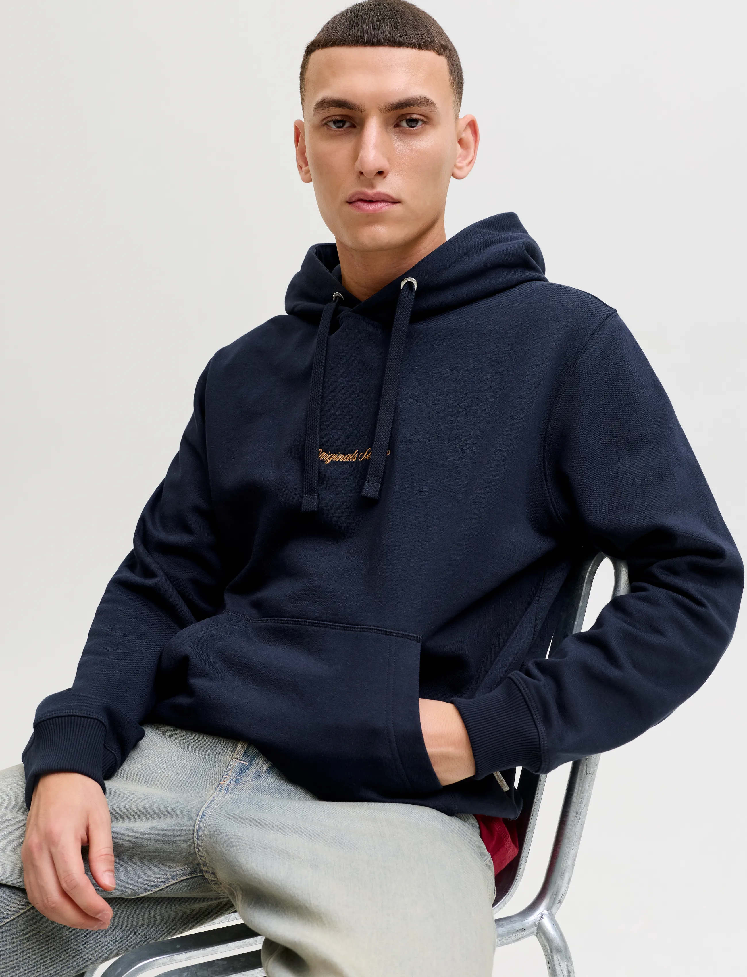 Jack & Jones - JORNORREBRO EMB SWEAT HOOD NOOS - hættetrøjer - sky captain - 4