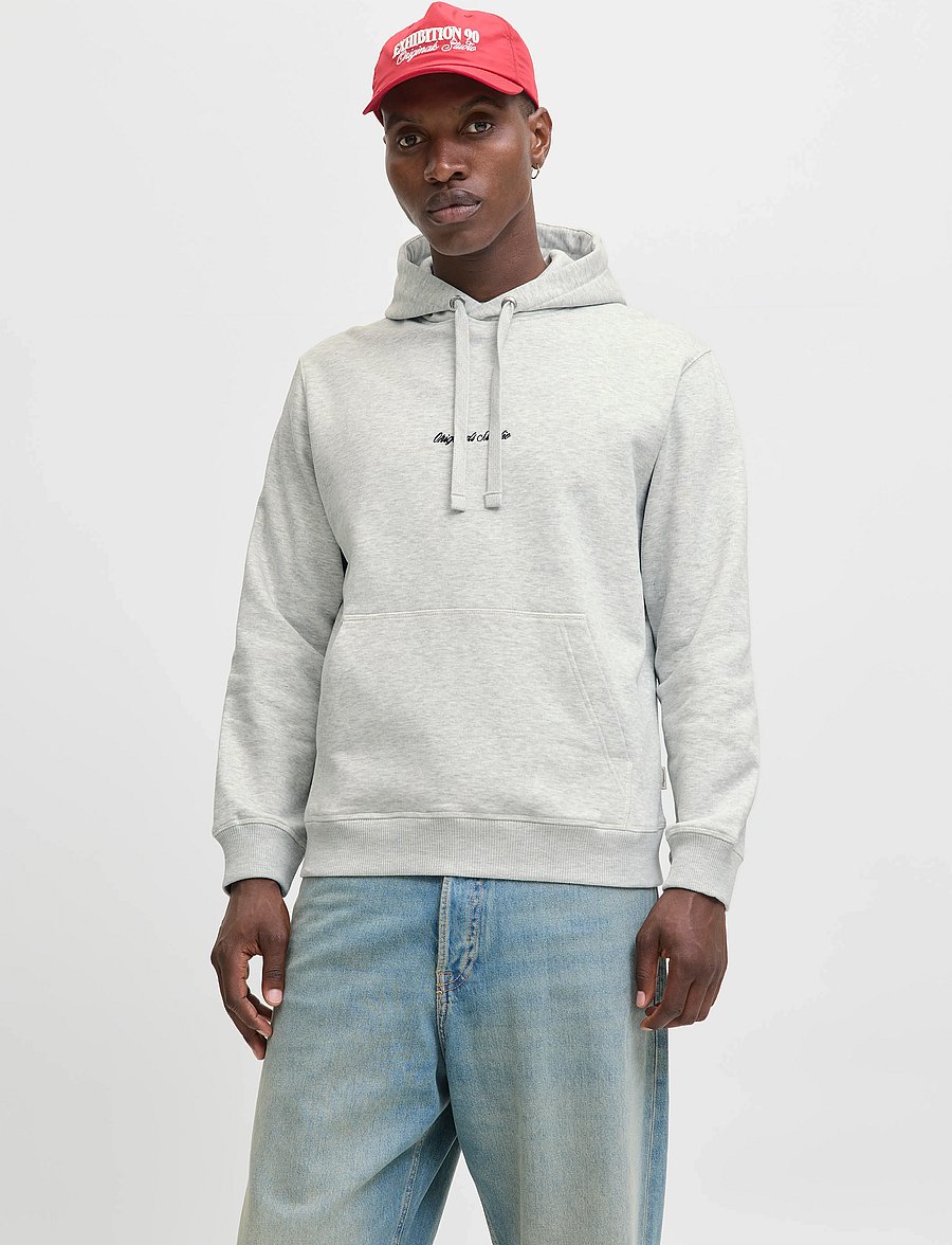 Jack & Jones - JORNORREBRO EMB SWEAT HOOD NOOS - sweats à capuche - white melange - 0