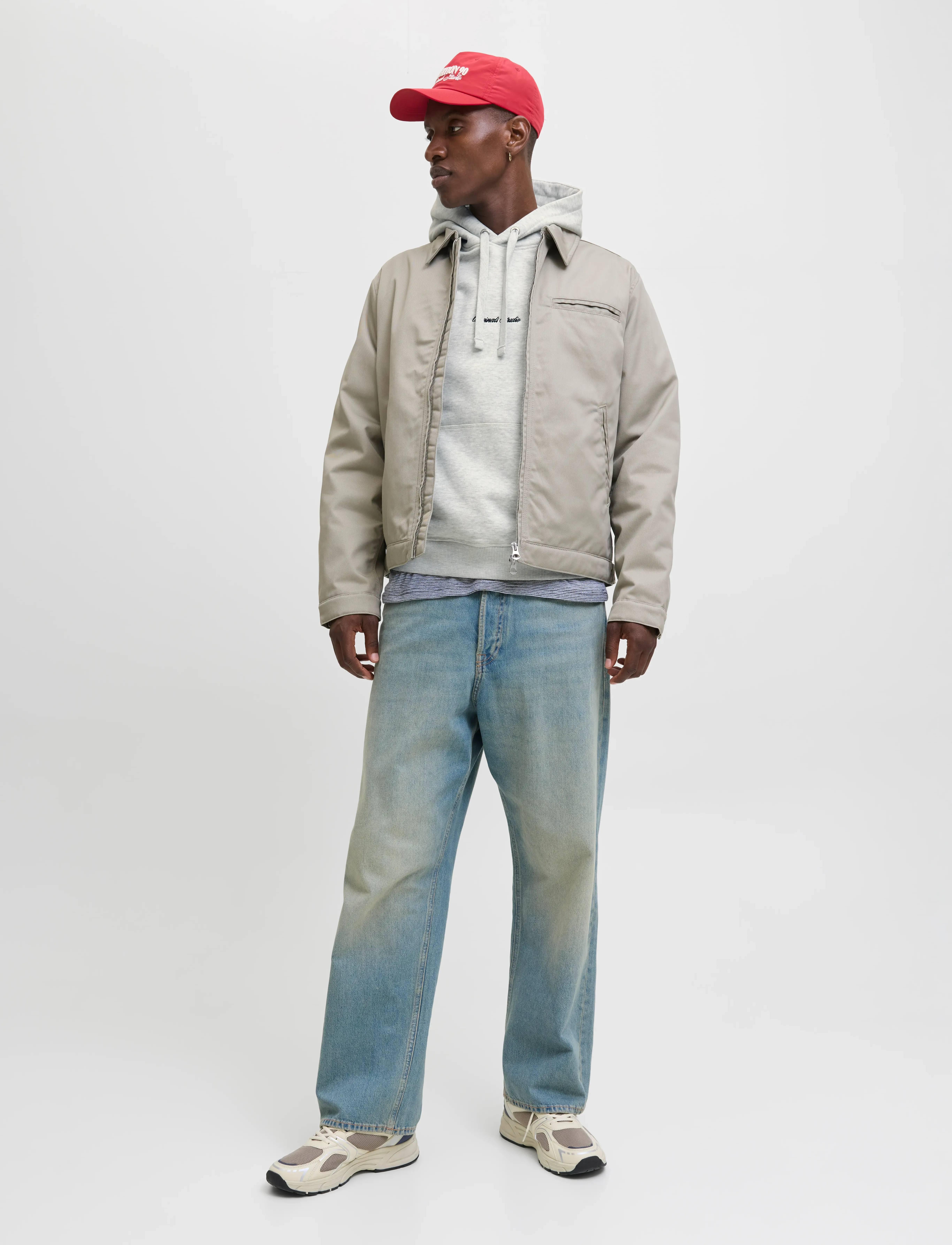 Jack & Jones - JORNORREBRO EMB SWEAT HOOD NOOS - sweats à capuche - white melange - 5