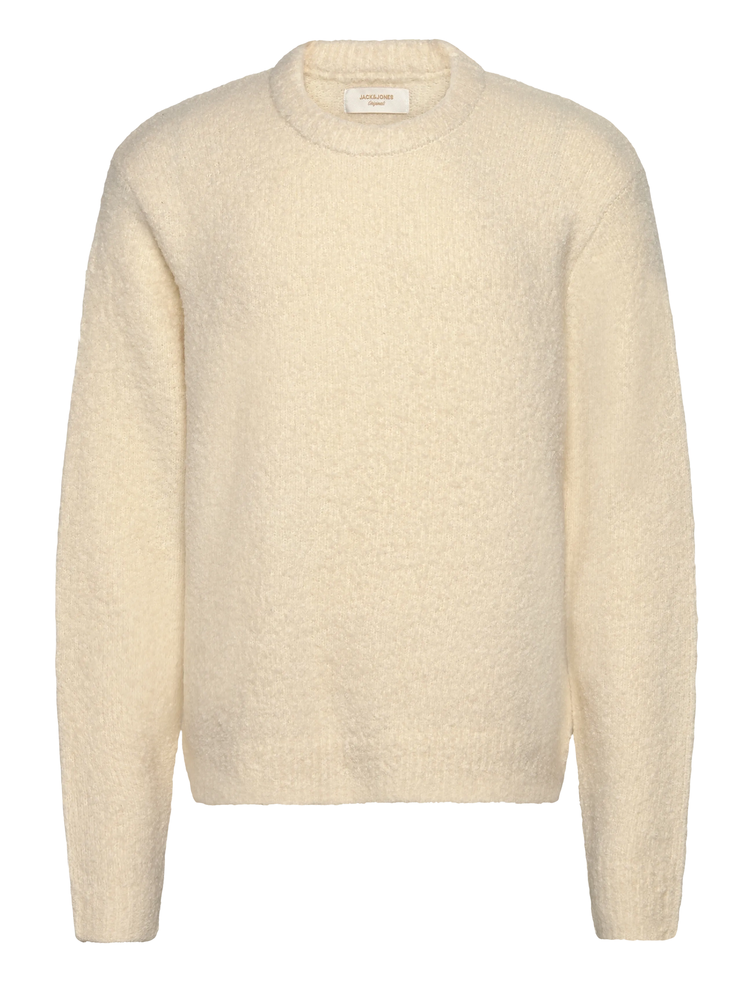 JACK & JONES Jormeadows Knit Boucle Crew Neck Weiß - M - Herren