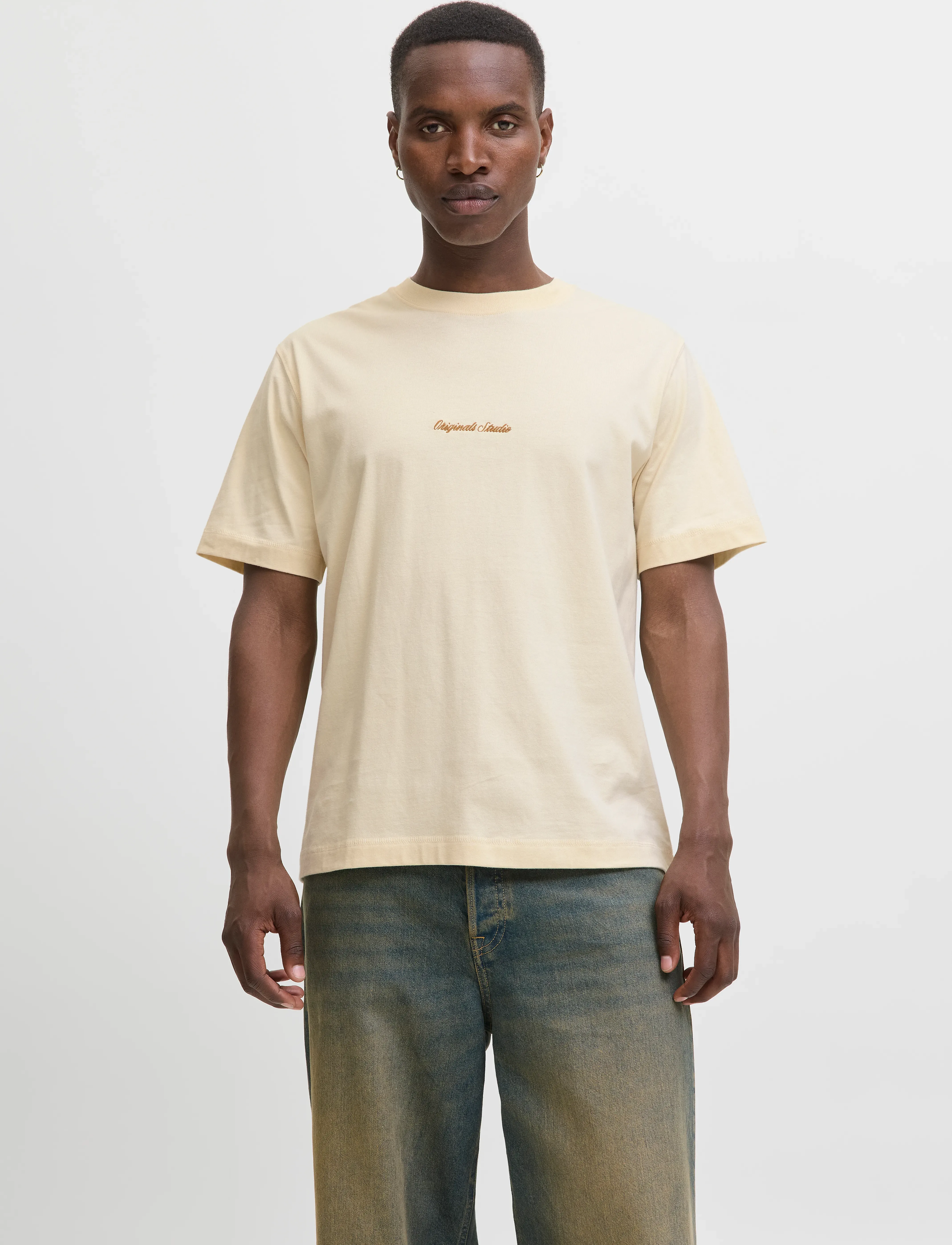 Jack & Jones JORNORREBRO EMB TEE SS CREW NECK NOOS - Tøj - ANTIQUE WHITE / cream