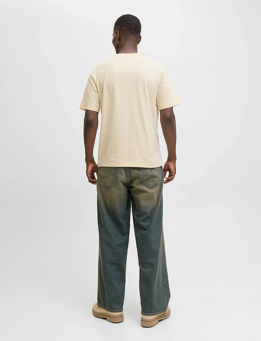 Jack & Jones - JORNORREBRO EMB TEE SS CREW NECK NOOS - kurzärmelige t-shirts - antique white - 2