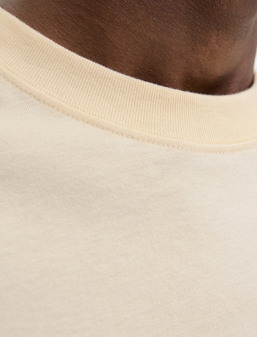 Jack & Jones - JORNORREBRO EMB TEE SS CREW NECK NOOS - kurzärmelige t-shirts - antique white - 4