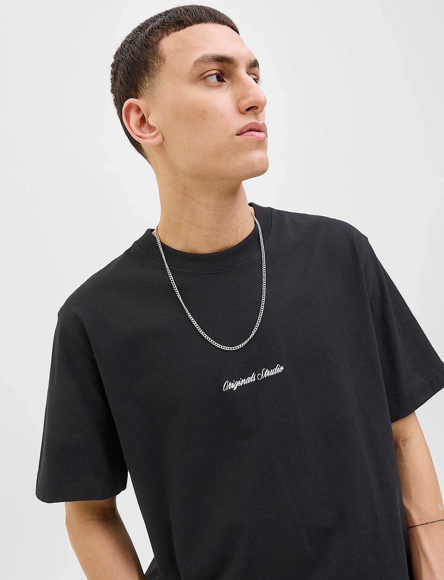 Jack & Jones - JORNORREBRO EMB TEE SS CREW NECK NOOS - kurzärmelige t-shirts - black - 5