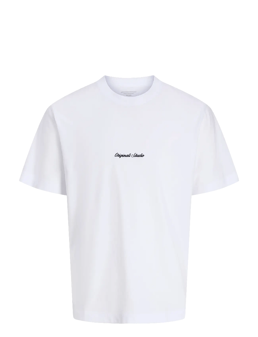 Jack & Jones - JORNORREBRO EMB TEE SS CREW NECK NOOS - kurzärmelige t-shirts - bright white - 1