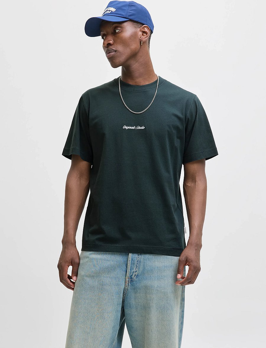 Jack & Jones - JORNORREBRO EMB TEE SS CREW NECK NOOS - kurzärmelige t-shirts - forest river - 0