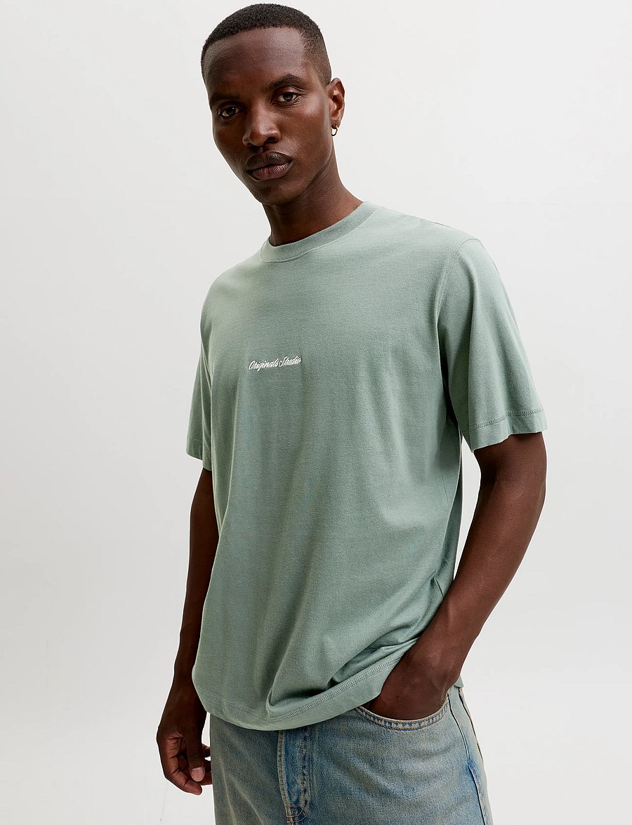 Jack & Jones - JORNORREBRO EMB TEE SS CREW NECK NOOS - kurzärmelige t-shirts - laurel wreath - 5