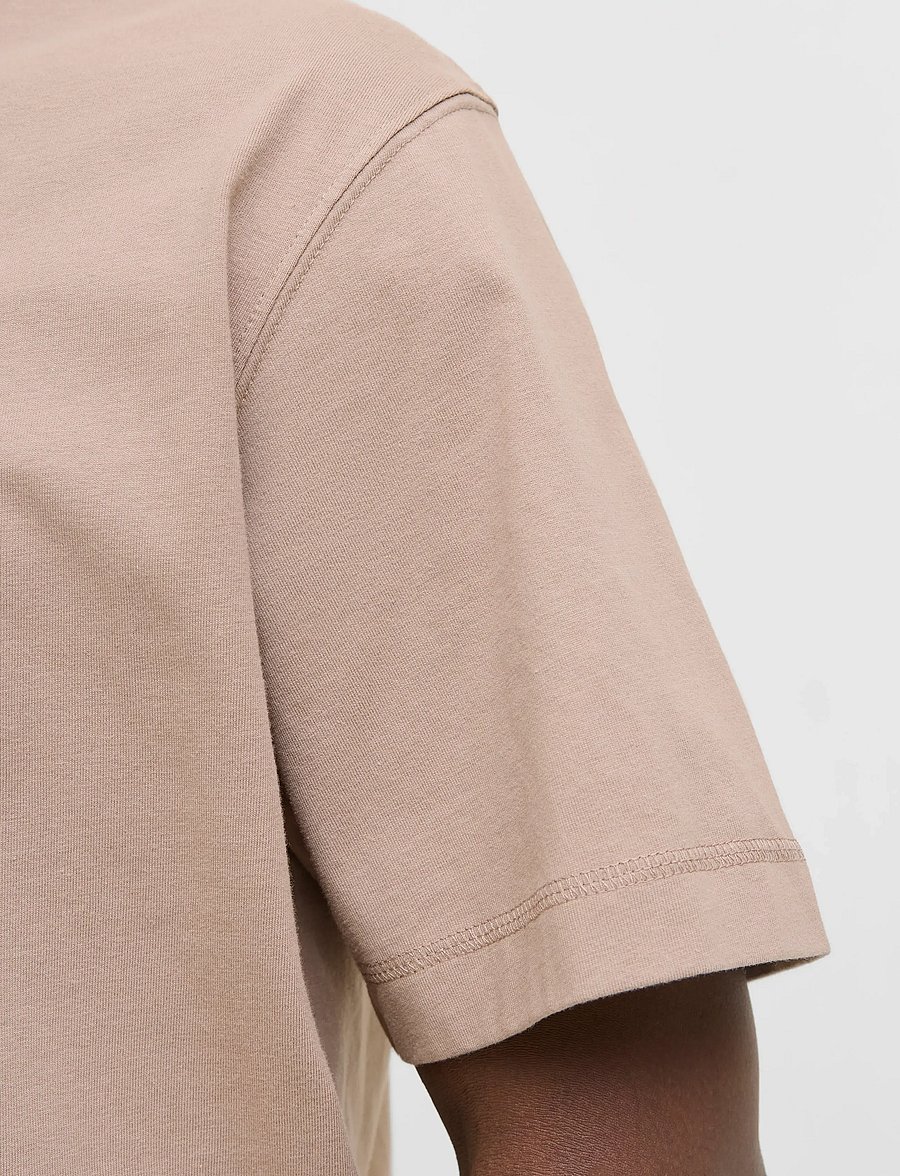 Jack & Jones - JORNORREBRO EMB TEE SS CREW NECK NOOS - kurzärmelige t-shirts - mocha meringue - 4