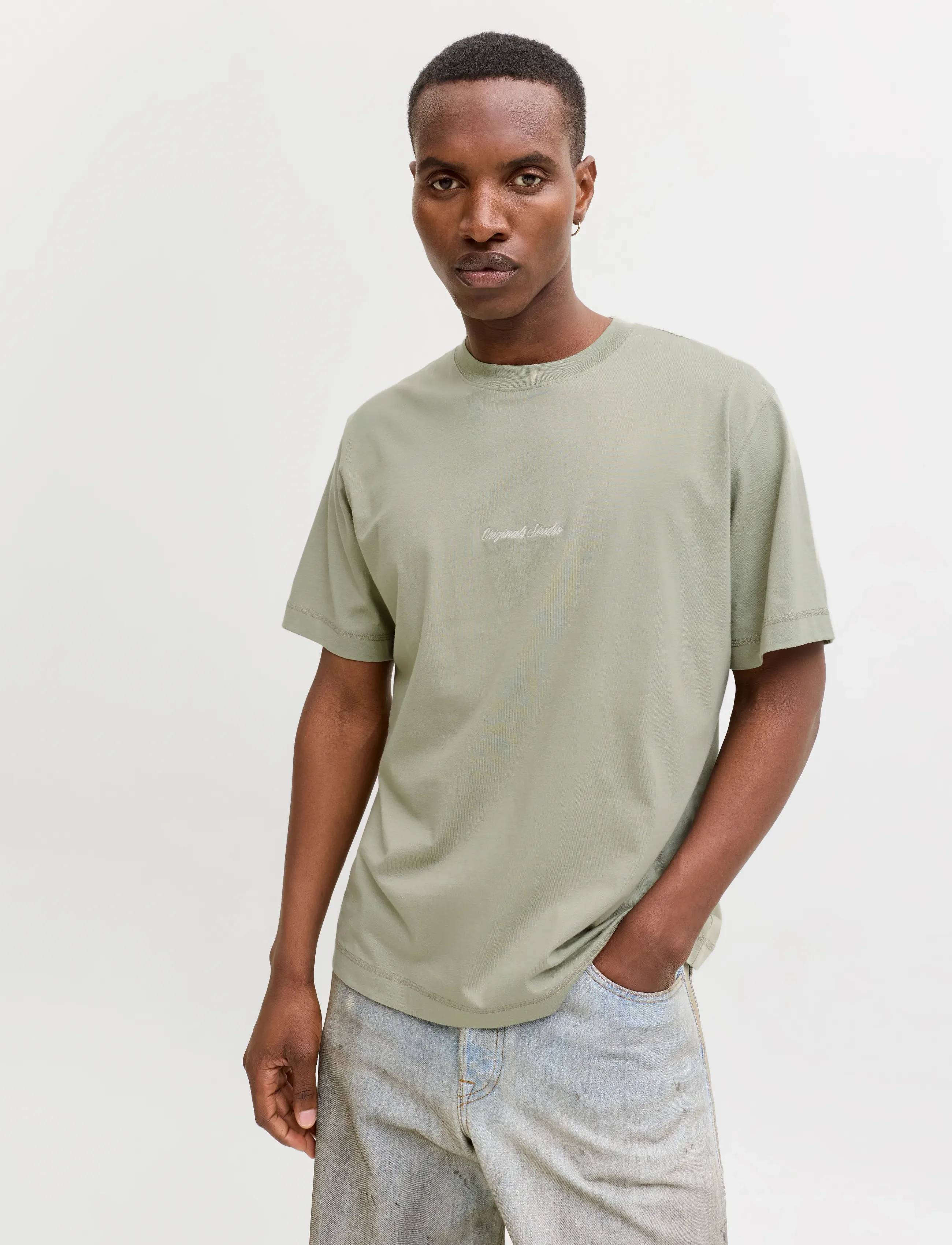 Jack & Jones - JORNORREBRO EMB TEE SS CREW NECK NOOS - kortærmede t-shirts - seagrass - 5