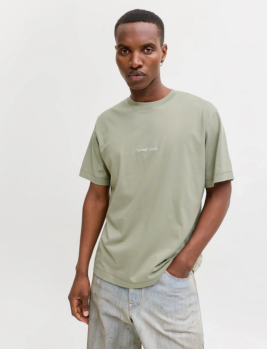 Jack & Jones - JORNORREBRO EMB TEE SS CREW NECK NOOS - short-sleeved t-shirts - seagrass - 5