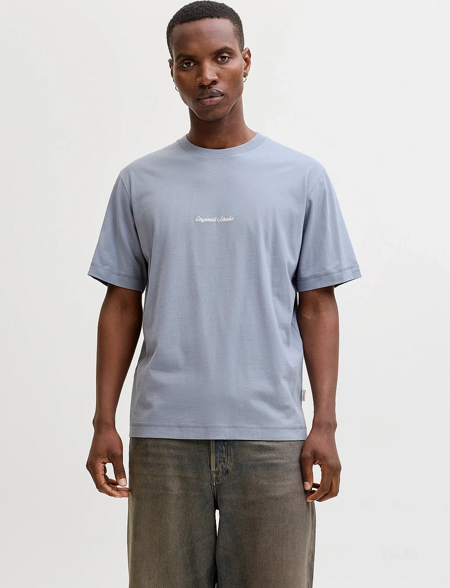 Jack & Jones - JORNORREBRO EMB TEE SS CREW NECK NOOS - kurzärmelige t-shirts - tradewinds - 0