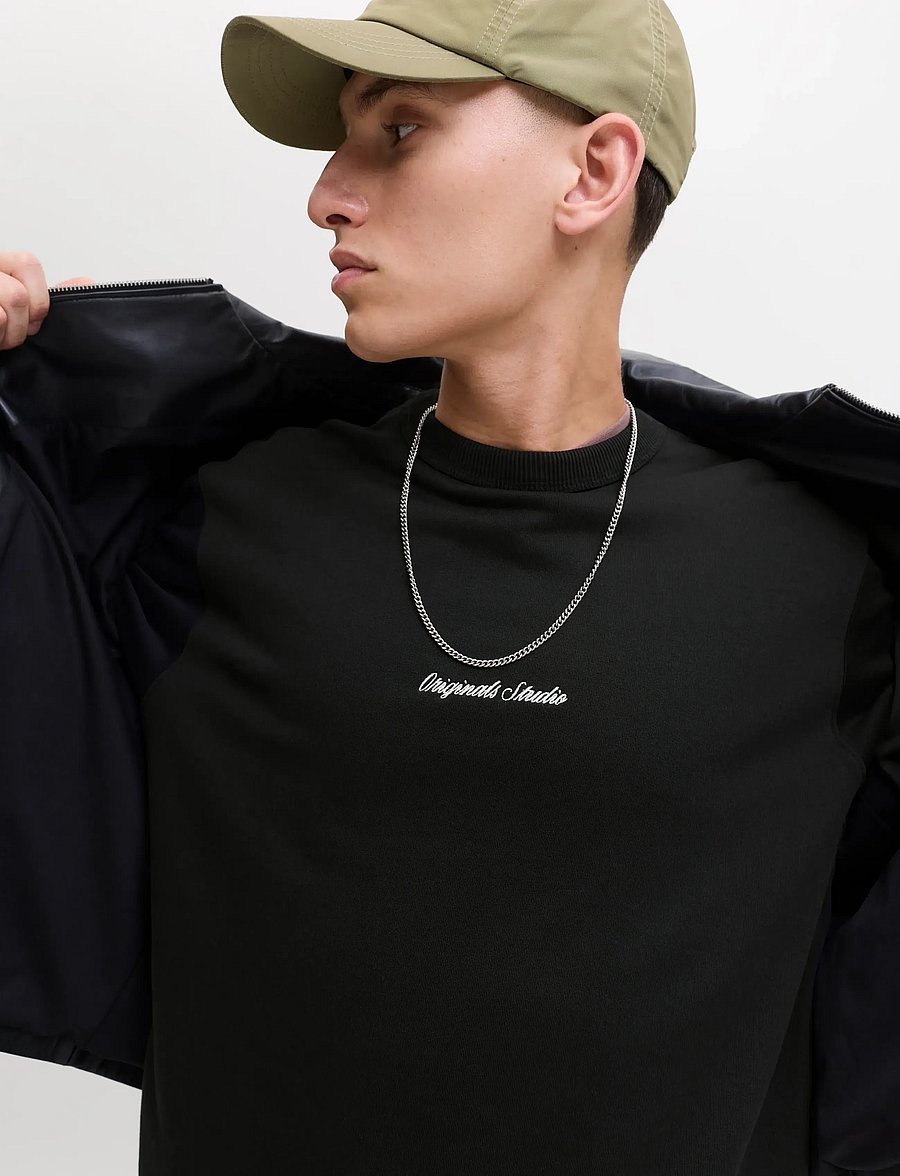 Jack & Jones - JORNORREBRO EMB SWEAT CREW NOOS - kollektsioonid - black - 5