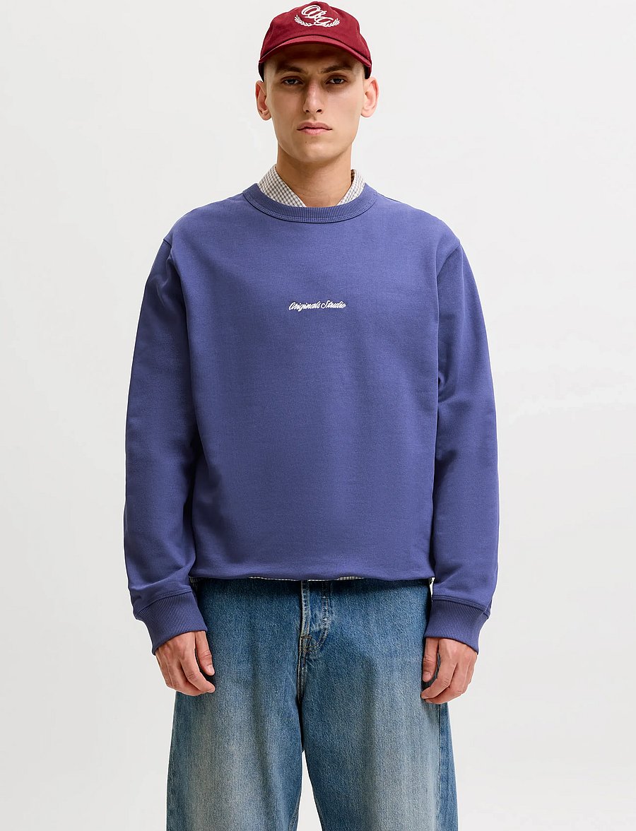 Jack & Jones - JORNORREBRO EMB SWEAT CREW NOOS - kollektsioonid - crown blue - 0