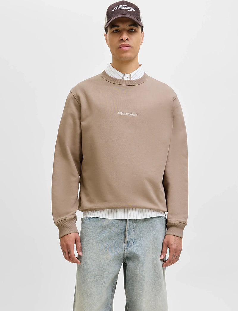 Jack & Jones - JORNORREBRO EMB SWEAT CREW NOOS - kollektsioonid - mocha meringue - 0