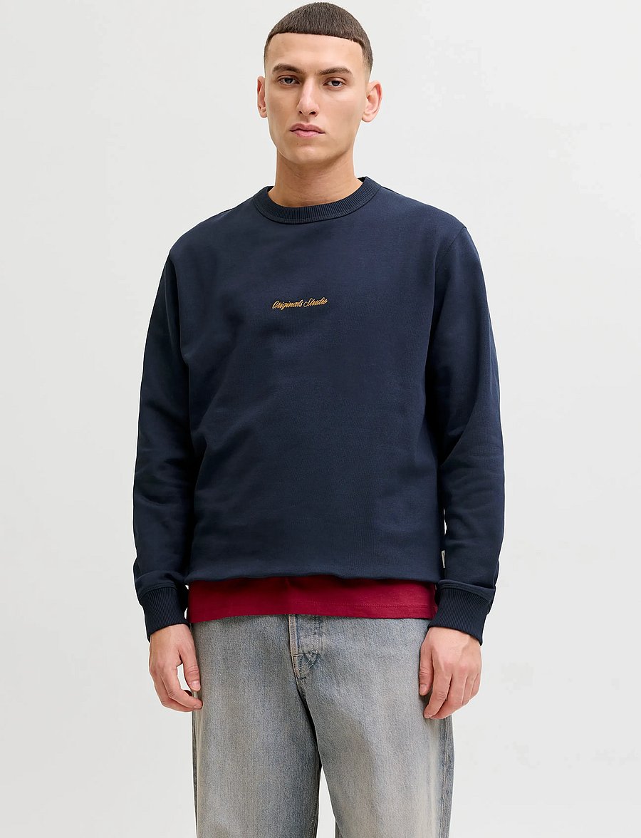 Jack & Jones - JORNORREBRO EMB SWEAT CREW NOOS - kollektsioonid - sky captain - 0