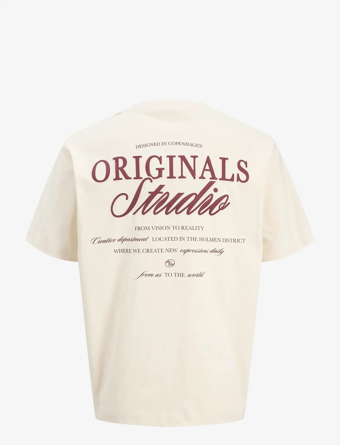 Jack & Jones - JORNORREBRO TYPO TEE SS CREW NECK NOOS - kortärmade t-shirts - antique white - 2