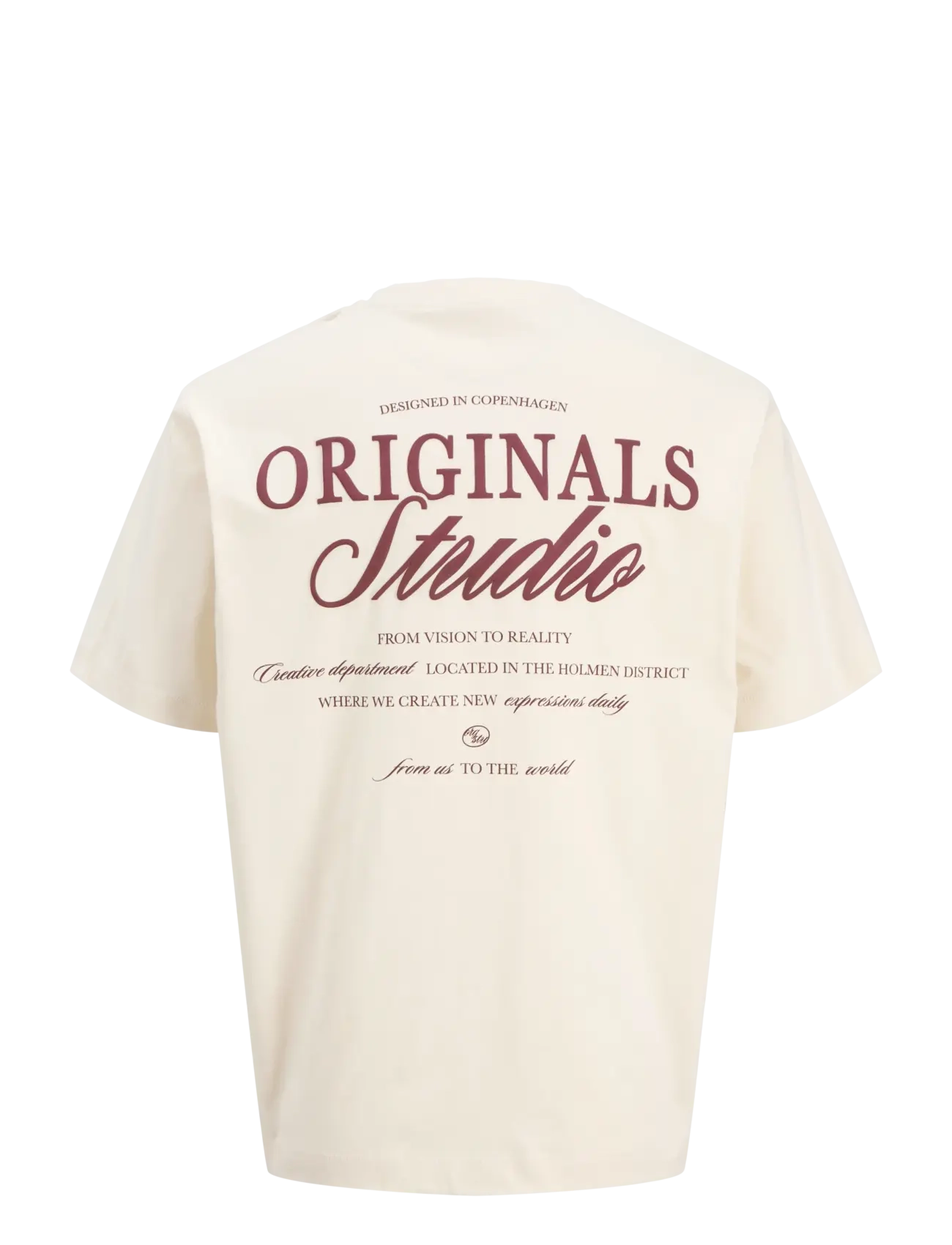 Jack & Jones - JORNORREBRO TYPO TEE SS CREW NECK NOOS - kortærmede t-shirts - antique white - 2