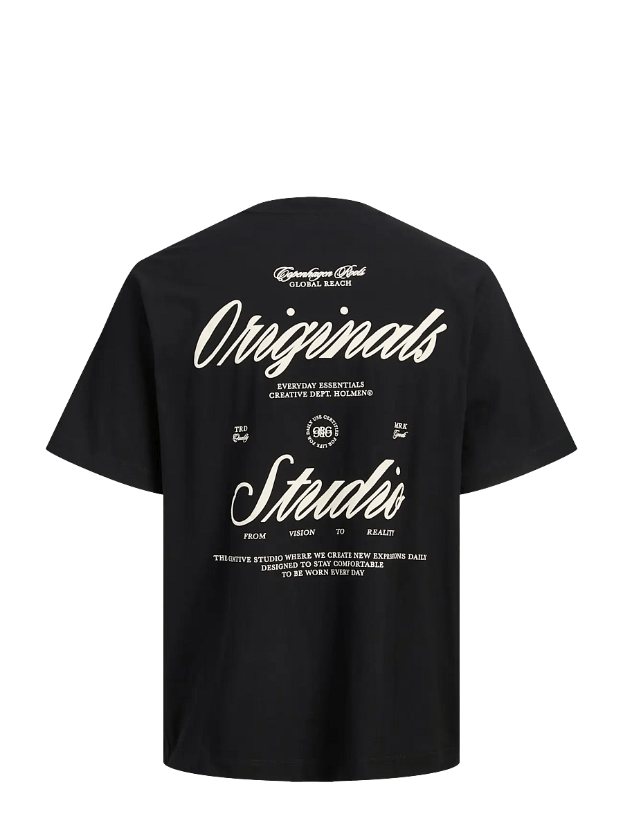 Jack & Jones - JORNORREBRO TYPO TEE SS CREW NECK NOOS - kortærmede t-shirts - black - 2