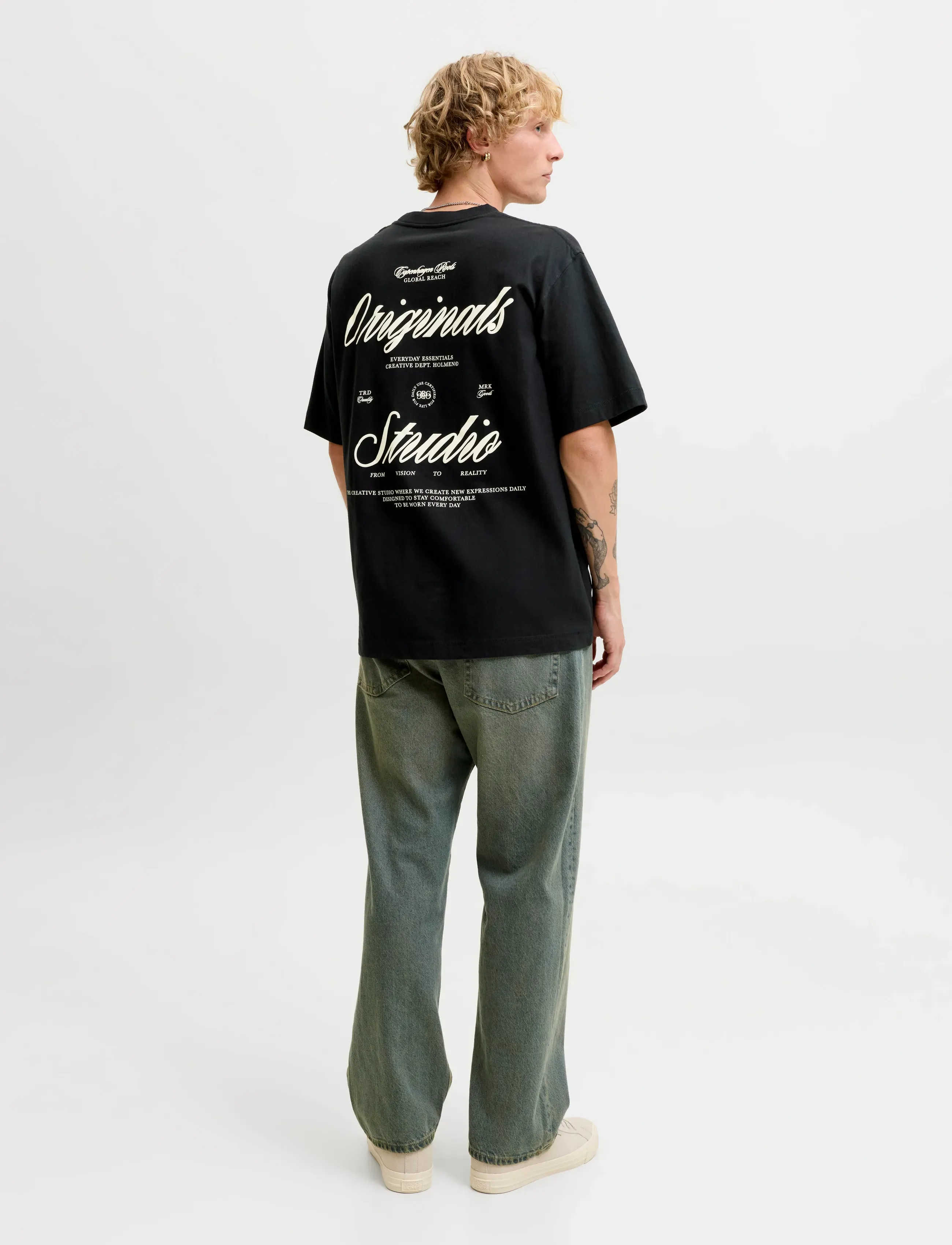 Jack & Jones - JORNORREBRO TYPO TEE SS CREW NECK NOOS - kortærmede t-shirts - black - 3