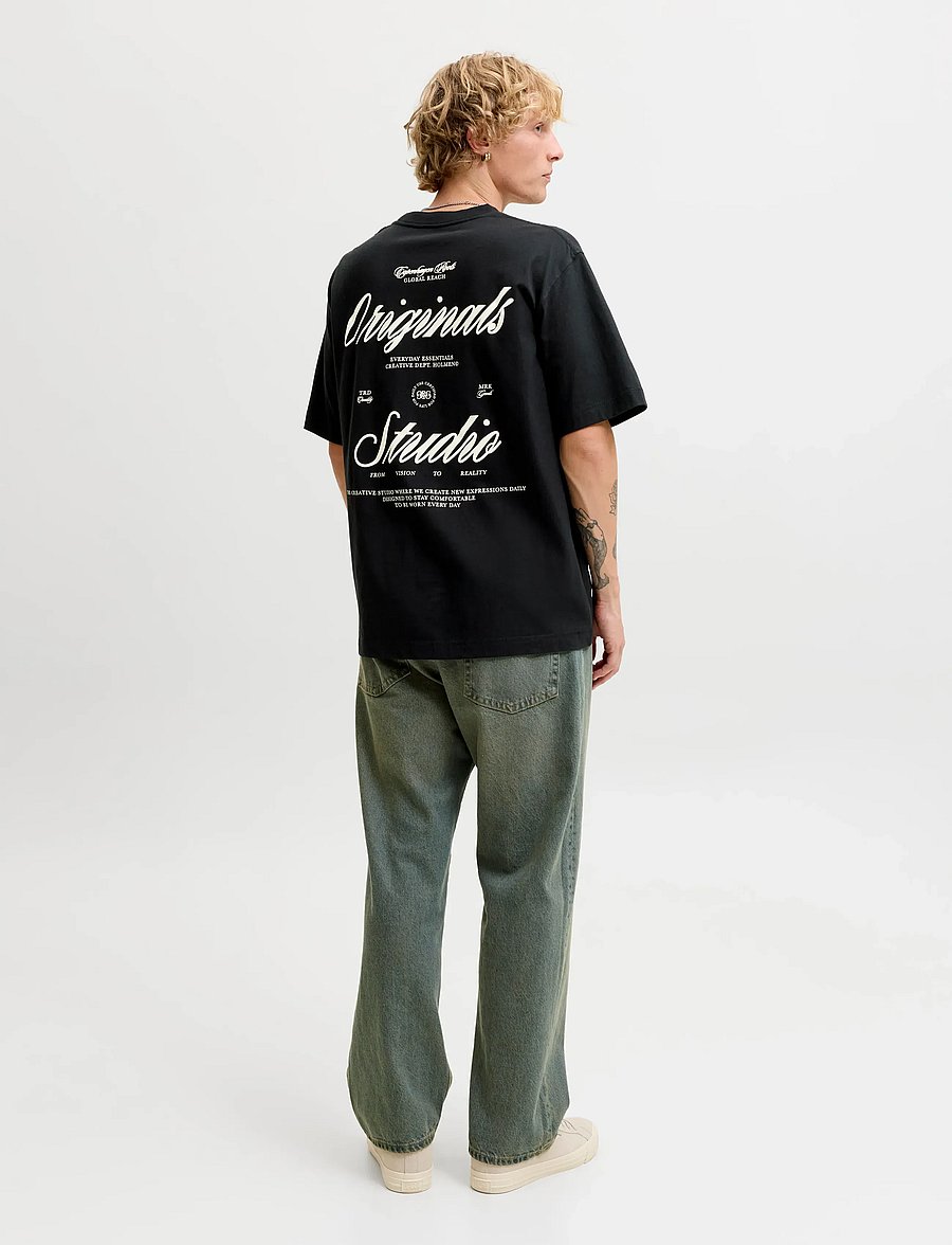 Jack & Jones - JORNORREBRO TYPO TEE SS CREW NECK NOOS - kortærmede t-shirts - black - 3