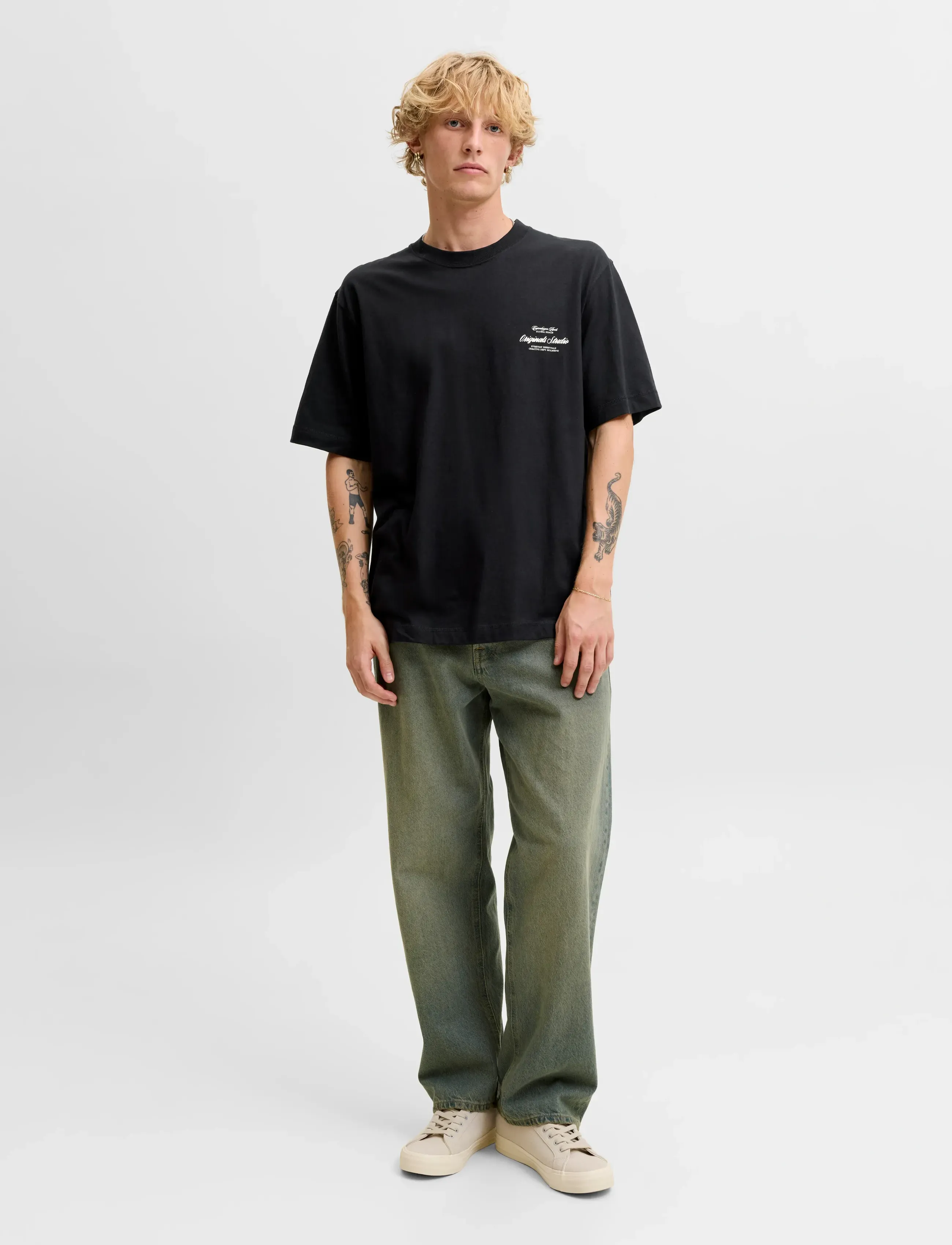 Jack & Jones - JORNORREBRO TYPO TEE SS CREW NECK NOOS - kortærmede t-shirts - black - 4