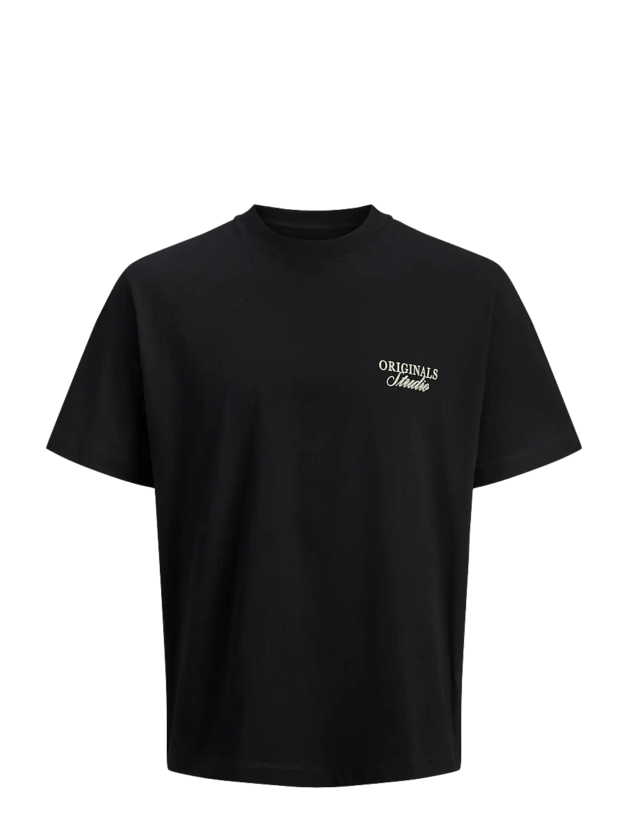 Jack & Jones - JORNORREBRO TYPO TEE SS CREW NECK NOOS - kortærmede t-shirts - black - 1