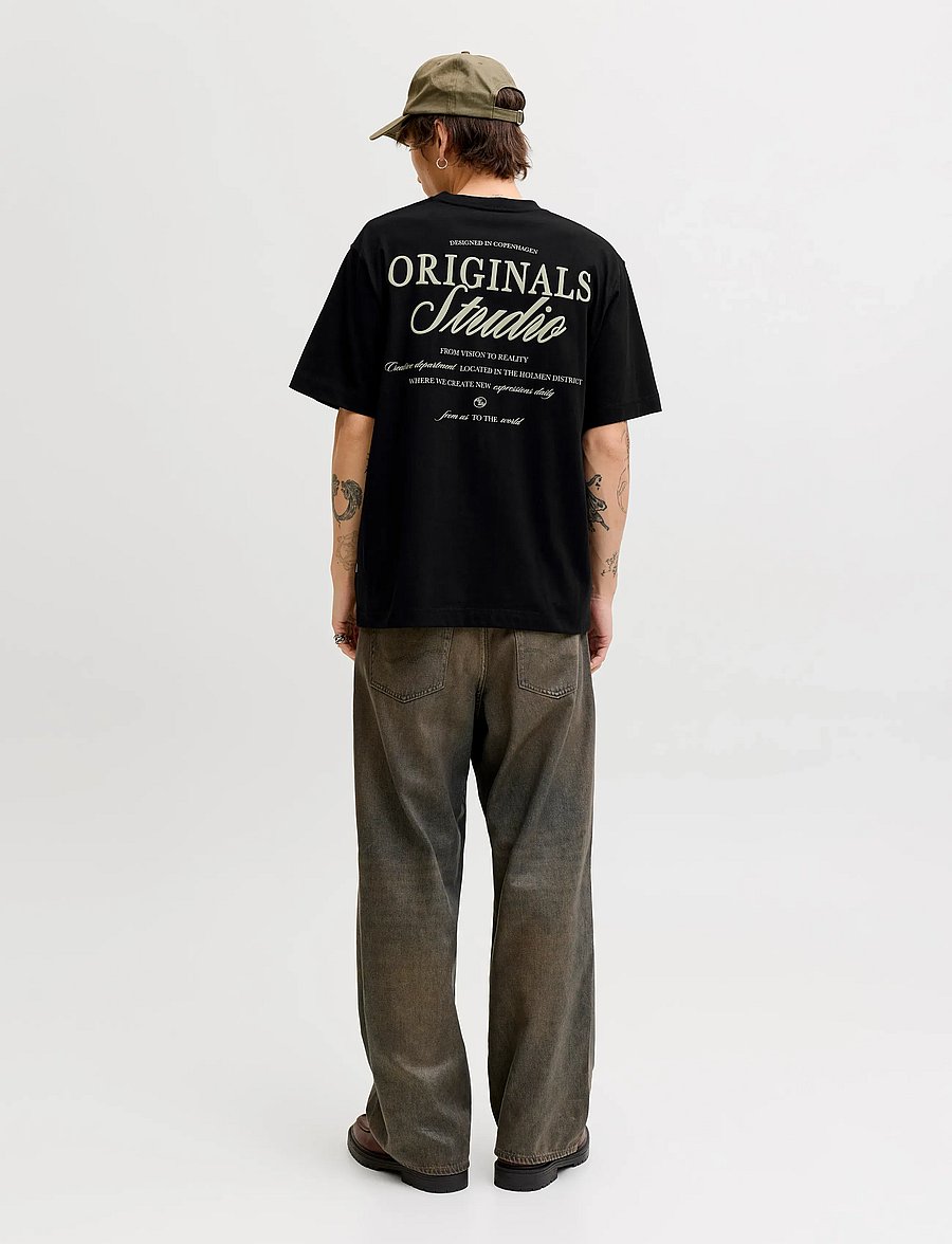 Jack & Jones - JORNORREBRO TYPO TEE SS CREW NECK NOOS - kortærmede t-shirts - black - 3