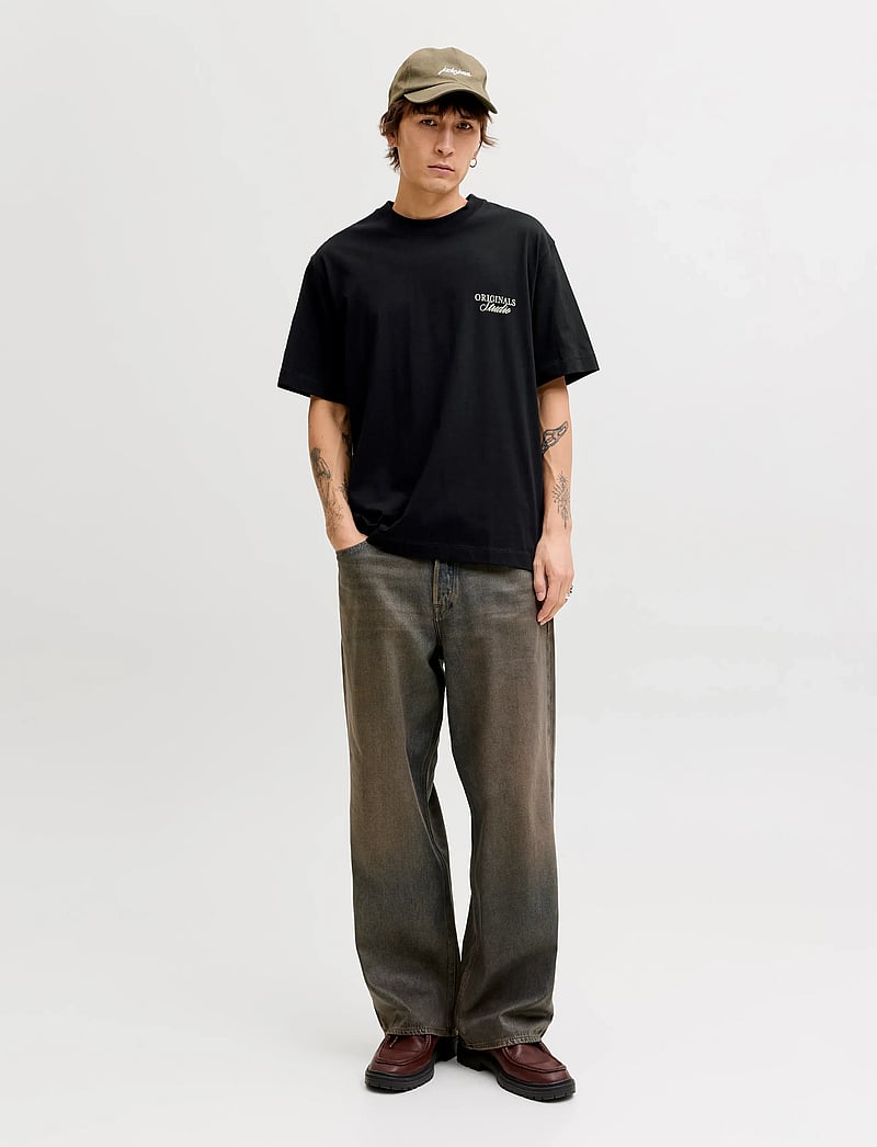 Jack & Jones - JORNORREBRO TYPO TEE SS CREW NECK NOOS - kortärmade t-shirts - black - 4