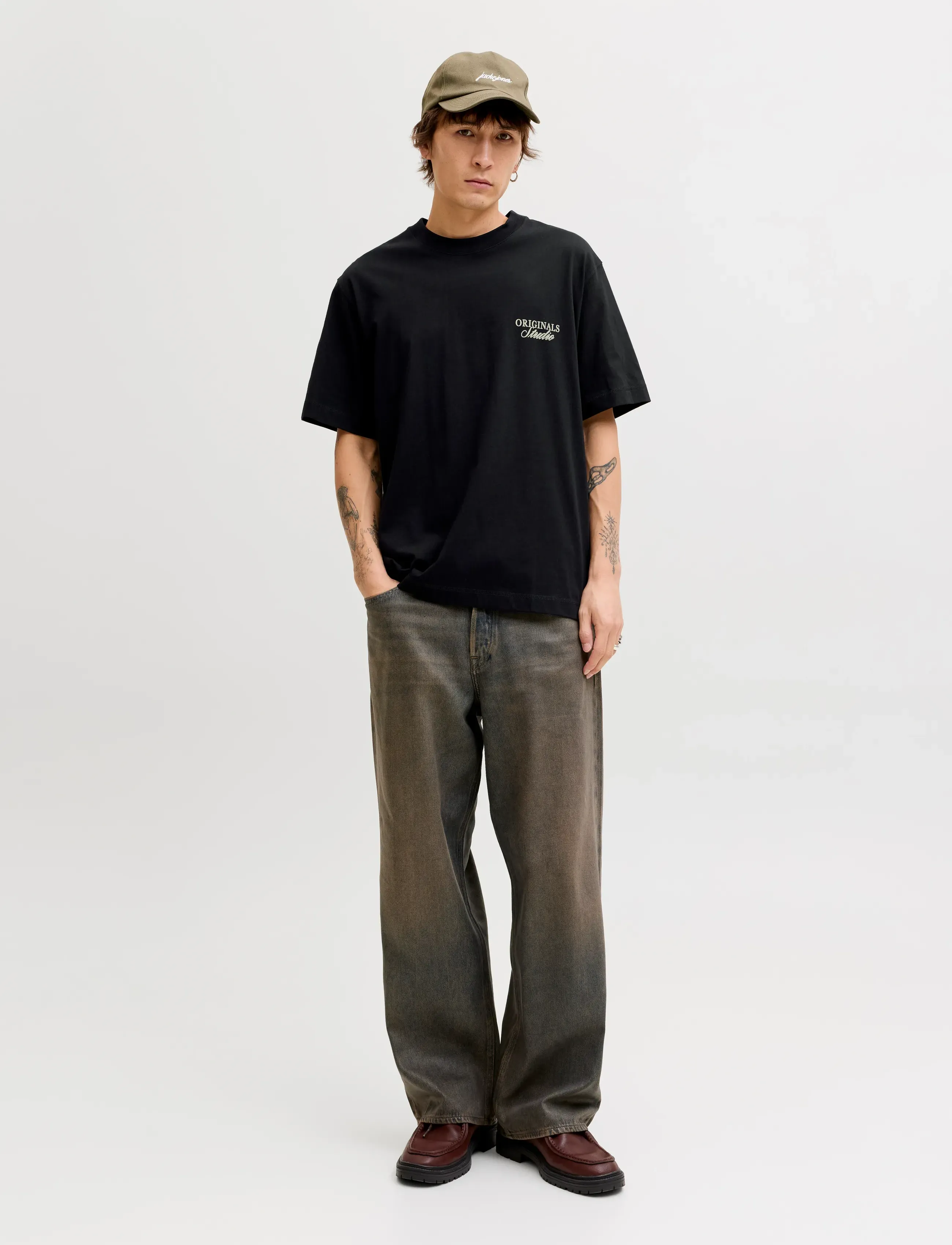 Jack & Jones - JORNORREBRO TYPO TEE SS CREW NECK NOOS - kortærmede t-shirts - black - 4