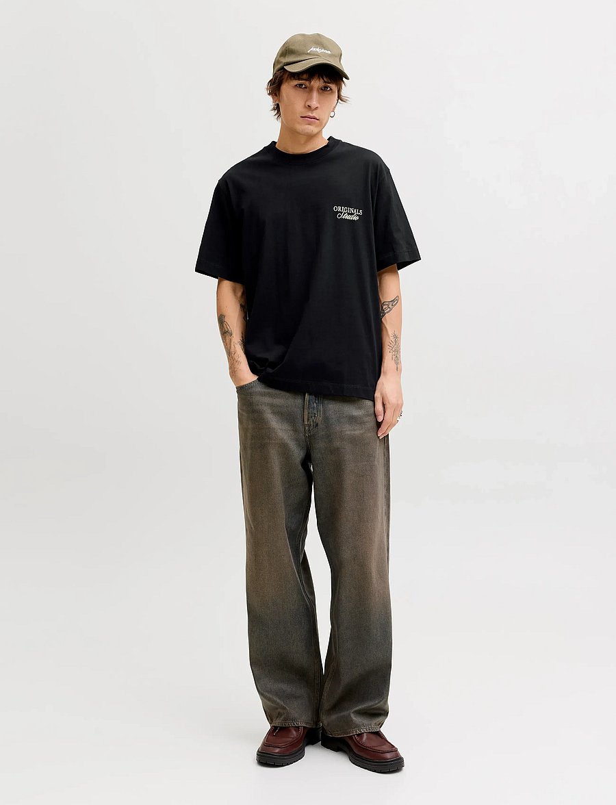 Jack & Jones - JORNORREBRO TYPO TEE SS CREW NECK NOOS - kortærmede t-shirts - black - 4
