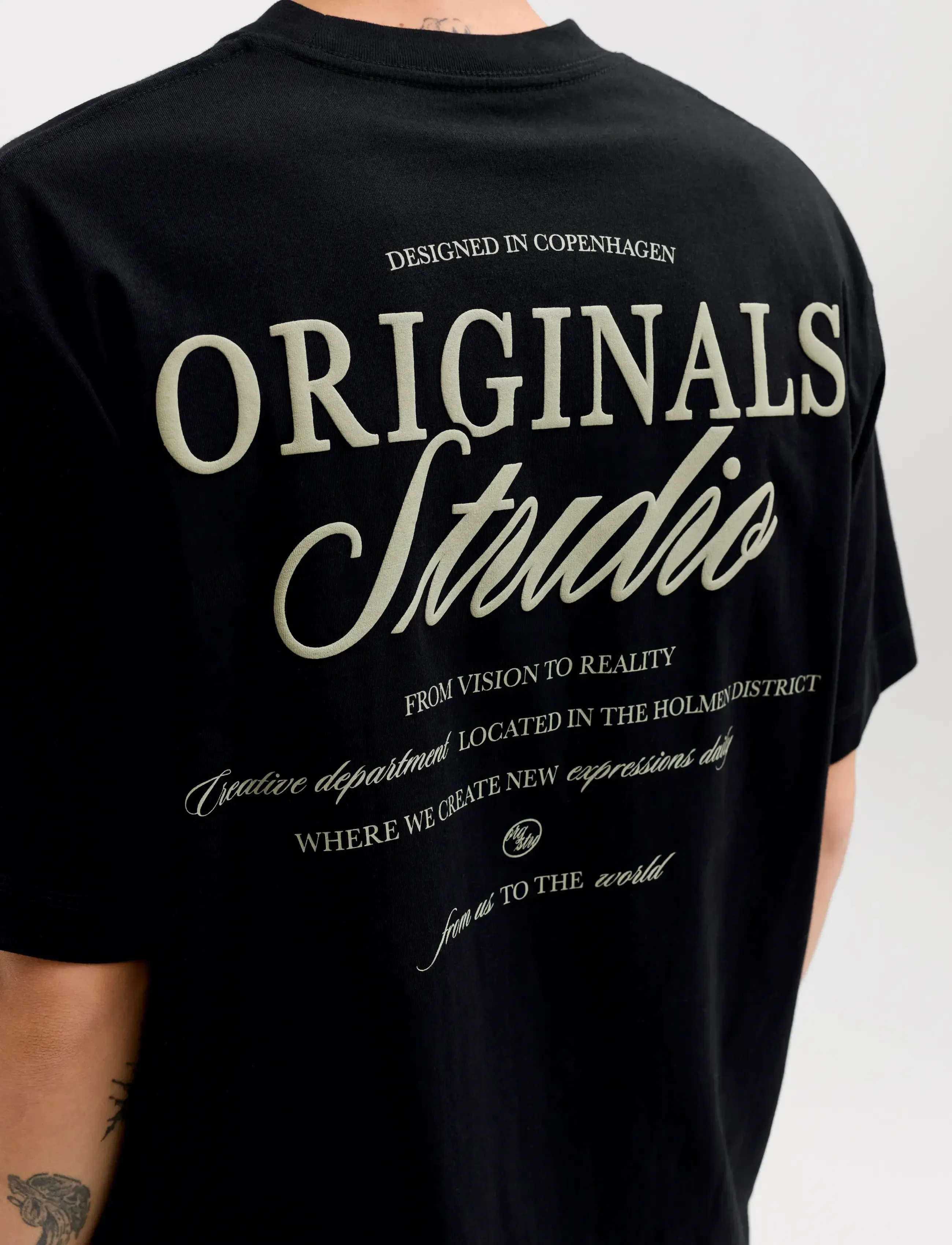 Jack & Jones - JORNORREBRO TYPO TEE SS CREW NECK NOOS - kortærmede t-shirts - black - 5