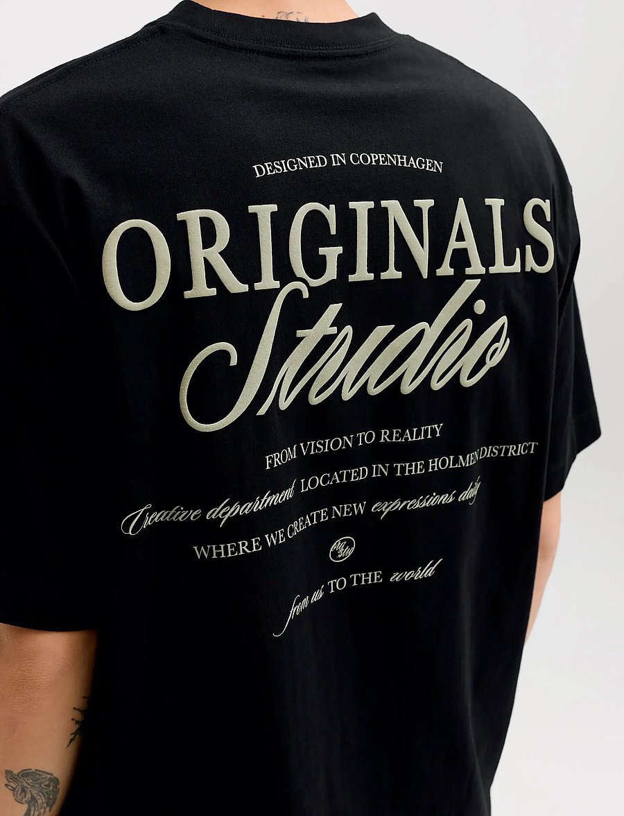 Jack & Jones - JORNORREBRO TYPO TEE SS CREW NECK NOOS - kortærmede t-shirts - black - 5