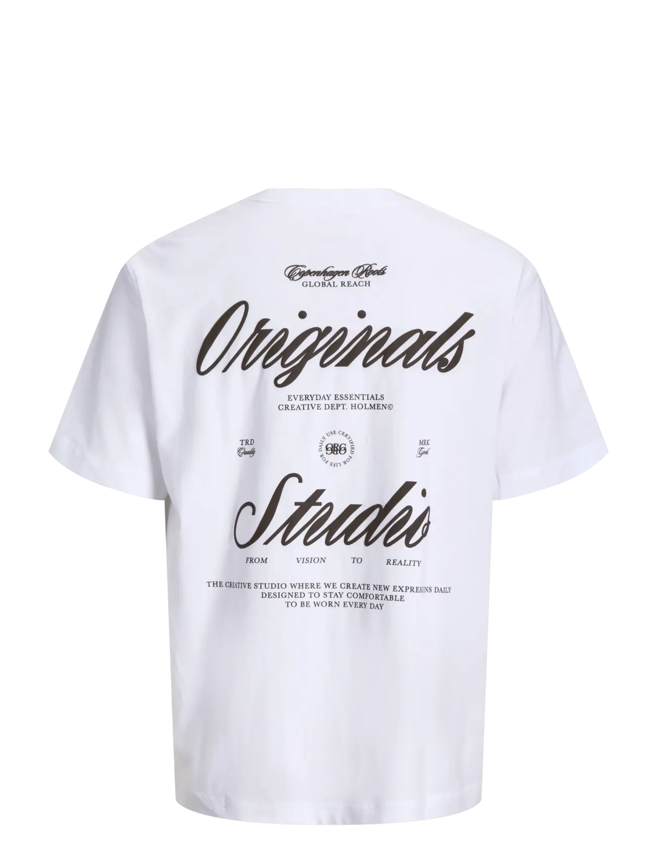 Jack & Jones - JORNORREBRO TYPO TEE SS CREW NECK NOOS - kortærmede t-shirts - bright white - 2