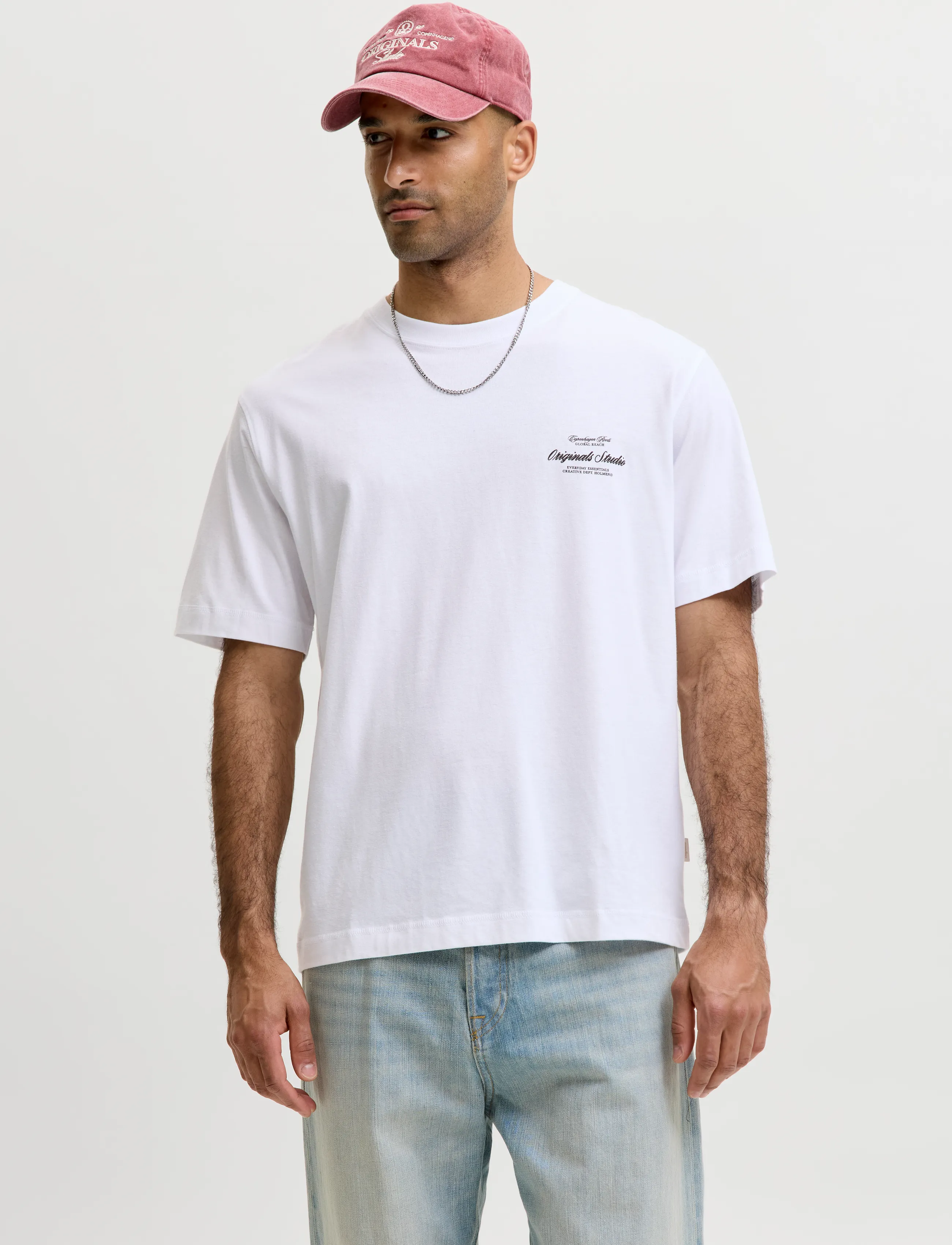 Jack & Jones JORNORREBRO TYPO TEE SS CREW NECK NOOS - T-shirts - BRIGHT WHITE / white