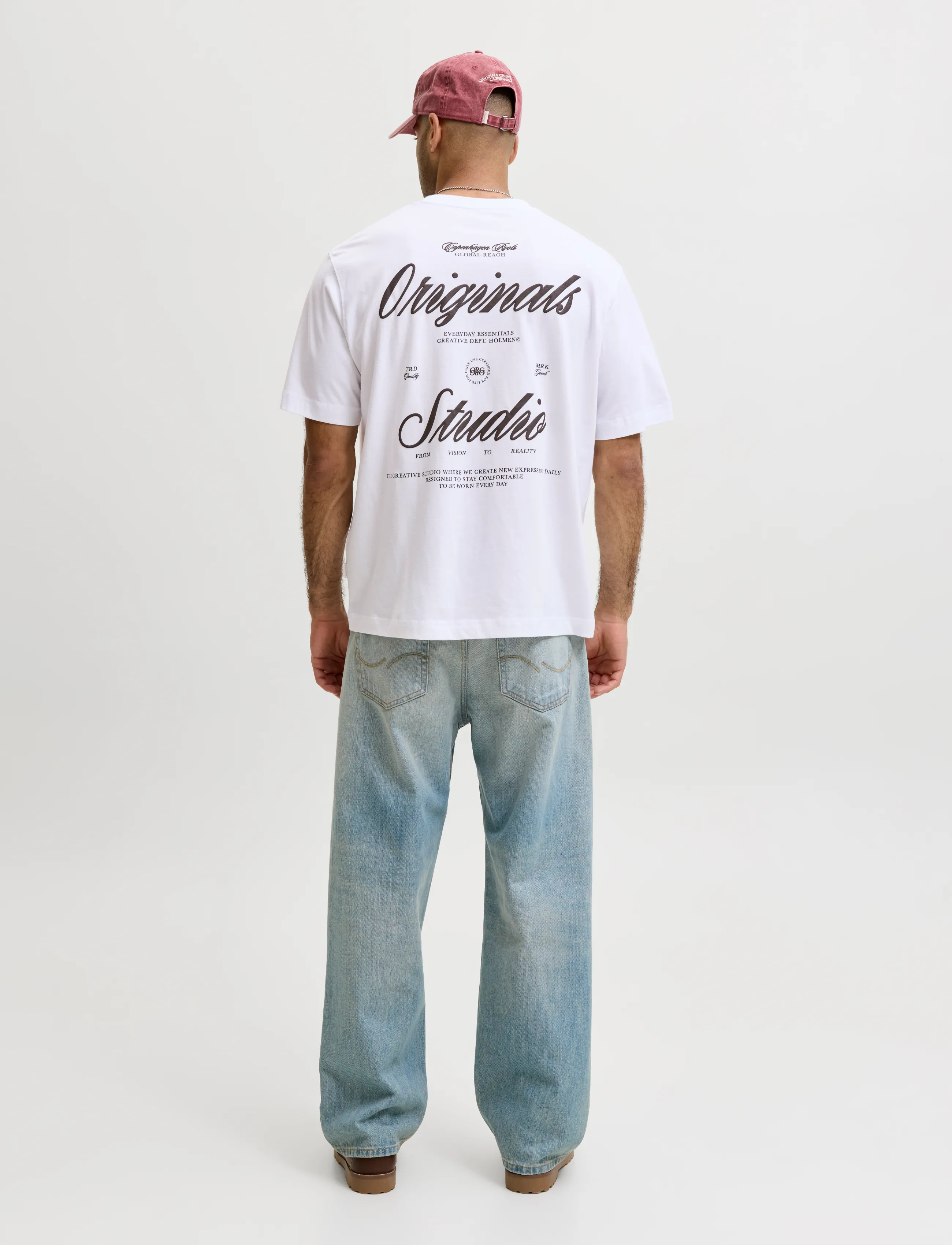 Jack & Jones - JORNORREBRO TYPO TEE SS CREW NECK NOOS - kortærmede t-shirts - bright white - 3