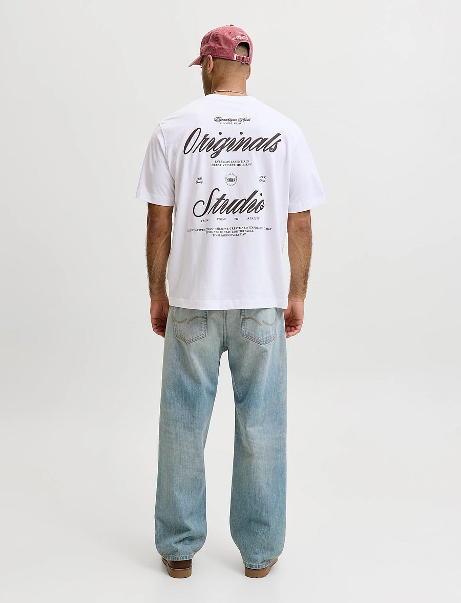Jack & Jones - JORNORREBRO TYPO TEE SS CREW NECK NOOS - kortærmede t-shirts - bright white - 3
