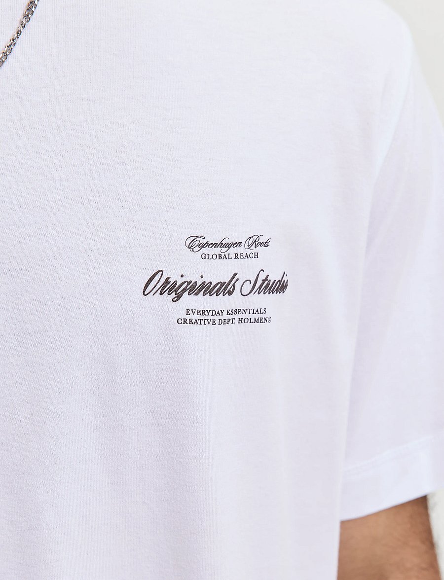 Jack & Jones - JORNORREBRO TYPO TEE SS CREW NECK NOOS - kortærmede t-shirts - bright white - 5
