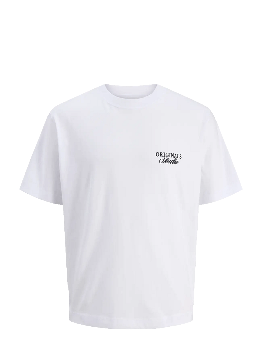 Jack & Jones - JORNORREBRO TYPO TEE SS CREW NECK NOOS - kortærmede t-shirts - bright white - 1