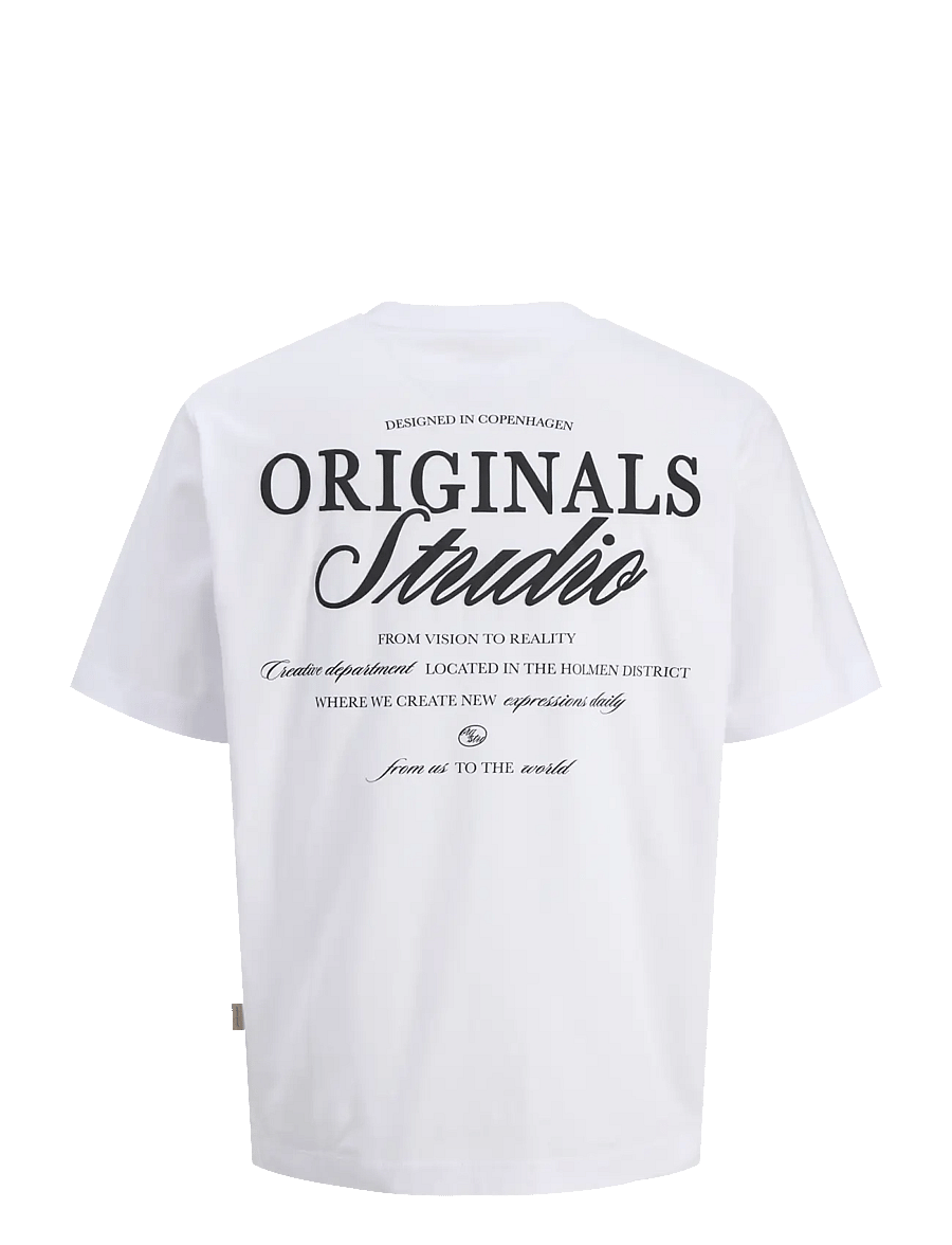 Jack & Jones - JORNORREBRO TYPO TEE SS CREW NECK NOOS - kortærmede t-shirts - bright white - 2