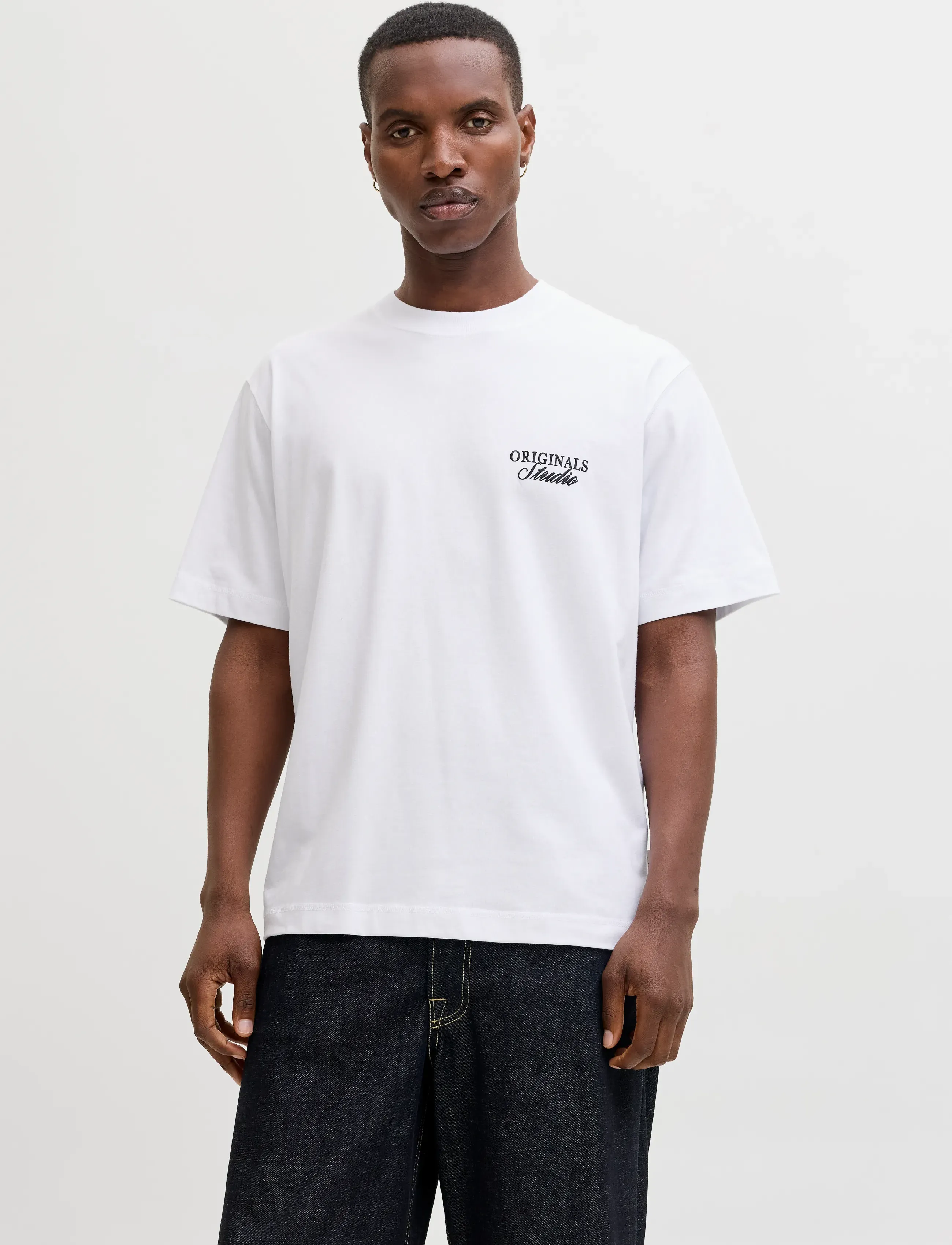 Jack & Jones JORNORREBRO TYPO TEE SS CREW NECK NOOS - T-Shirts - BRIGHT WHITE / white