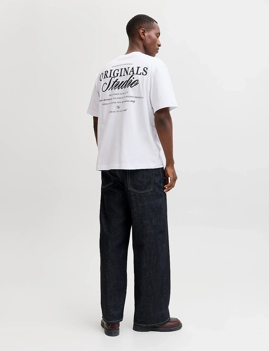 Jack & Jones - JORNORREBRO TYPO TEE SS CREW NECK NOOS - kortærmede t-shirts - bright white - 3