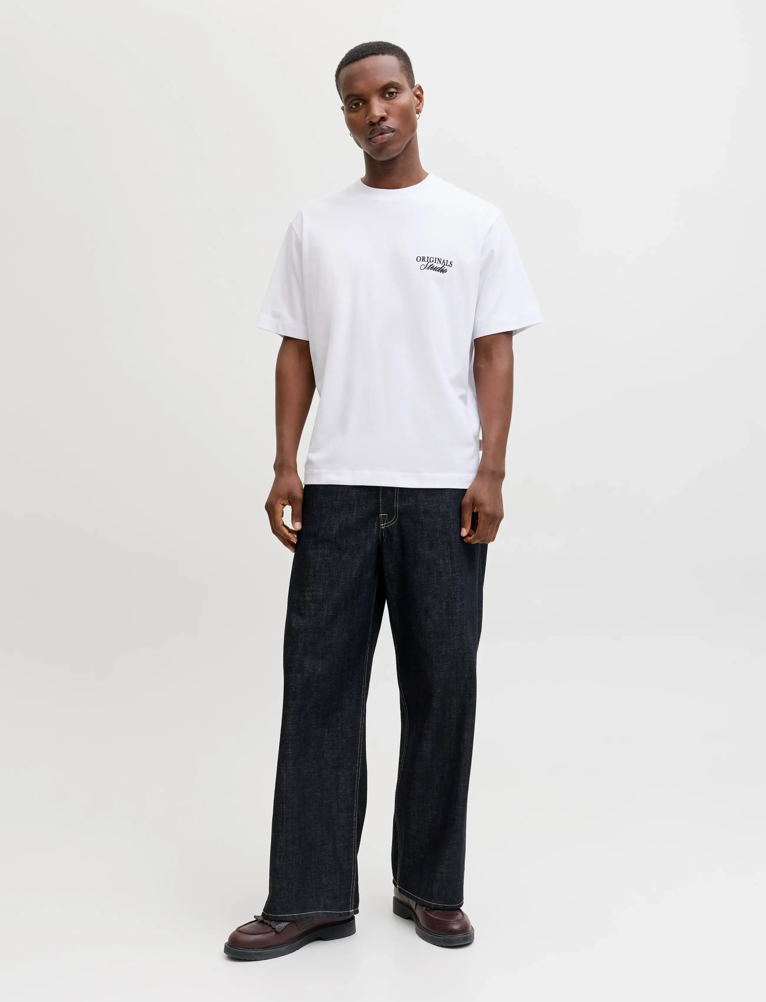 Jack & Jones - JORNORREBRO TYPO TEE SS CREW NECK NOOS - kortærmede t-shirts - bright white - 4