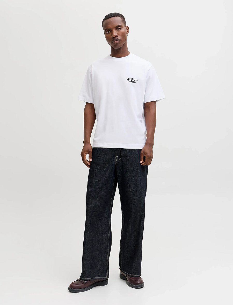 Jack & Jones - JORNORREBRO TYPO TEE SS CREW NECK NOOS - kortærmede t-shirts - bright white - 4